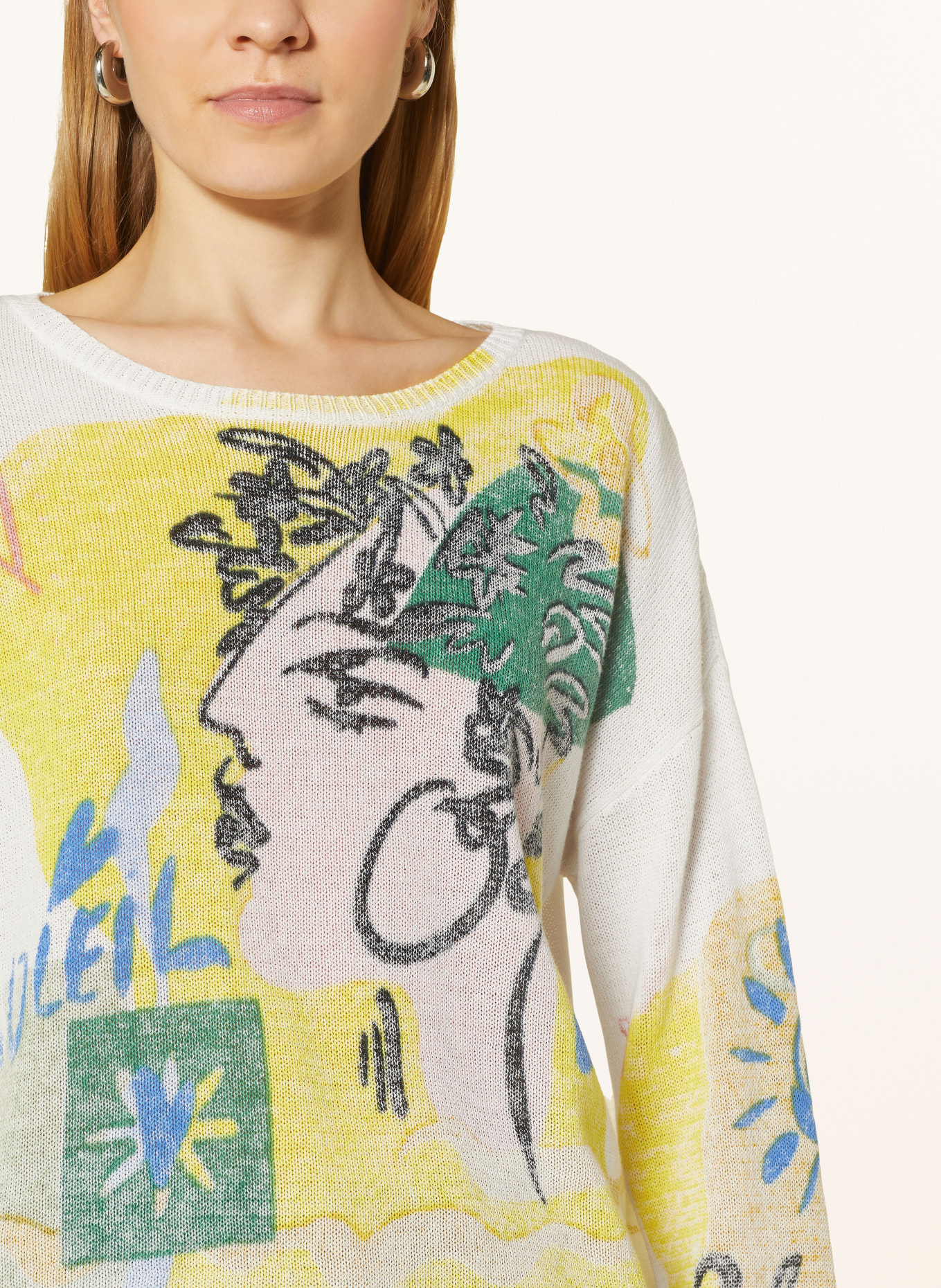 oui Sweater, Color: WHITE/ YELLOW/ GREEN (Image 4)