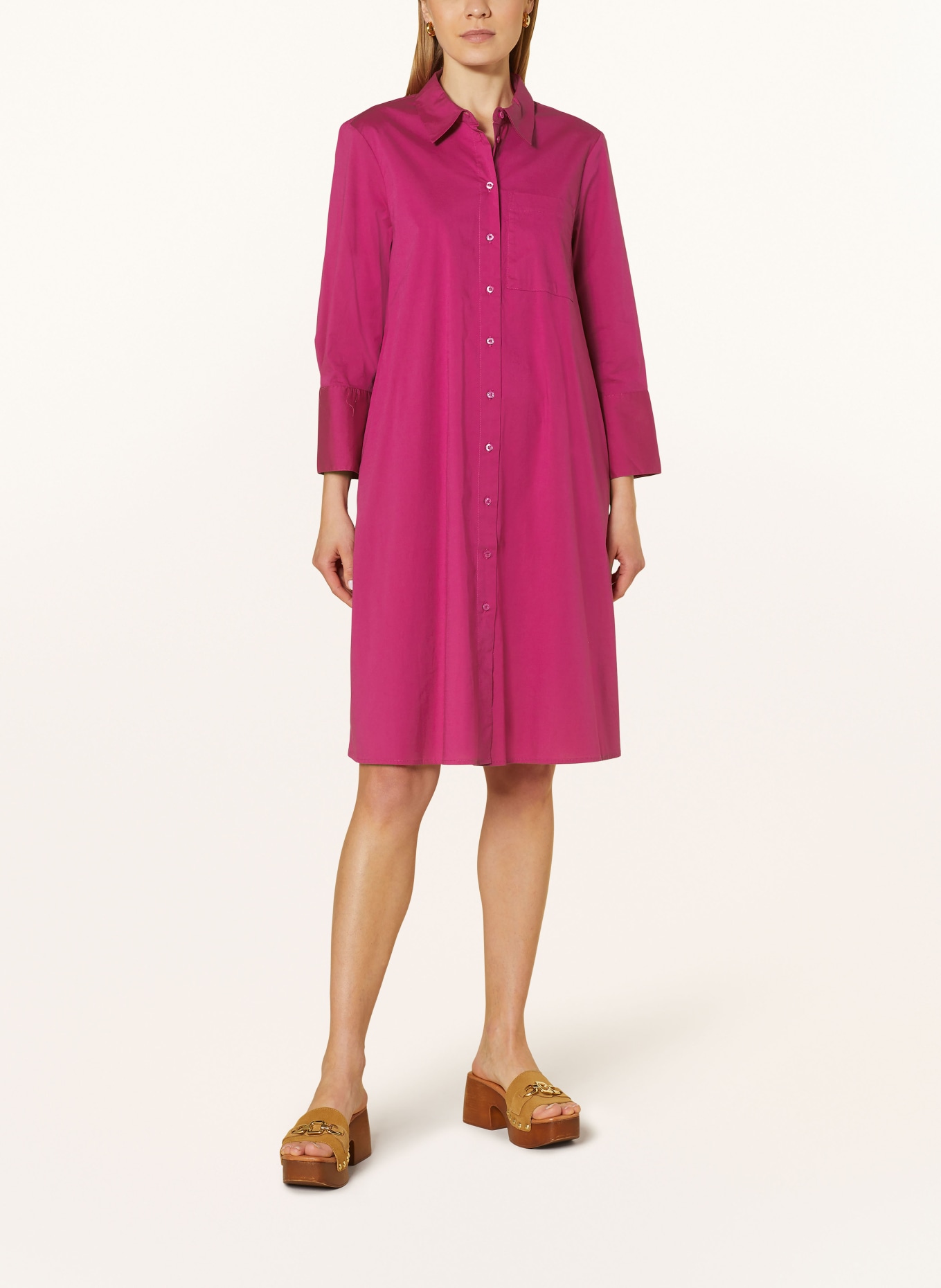 oui Hemdblusenkleid mit 3/4-Arm, Farbe: PINK (Bild 2)