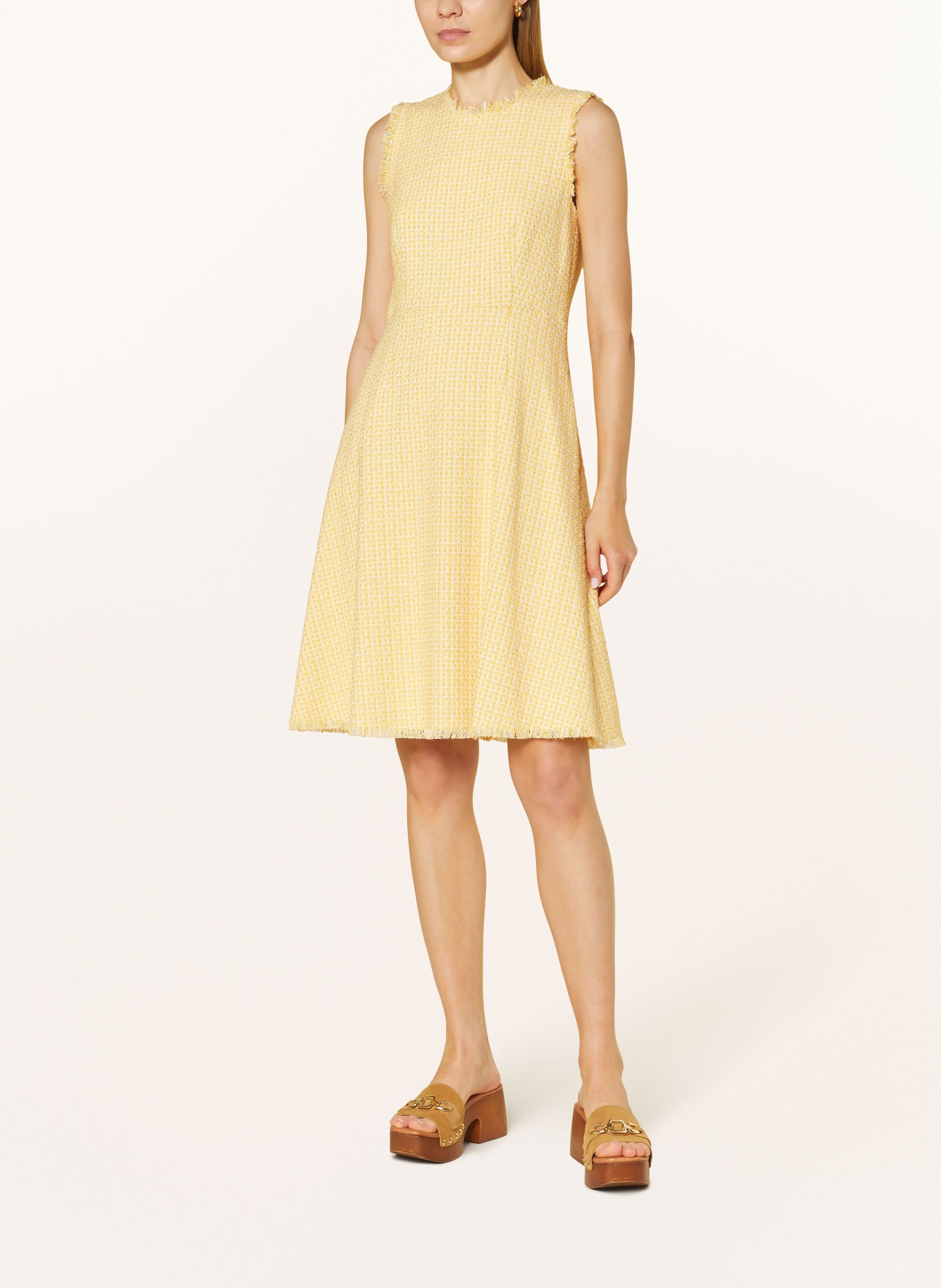 oui Tweed dress, Color: YELLOW (Image 2)