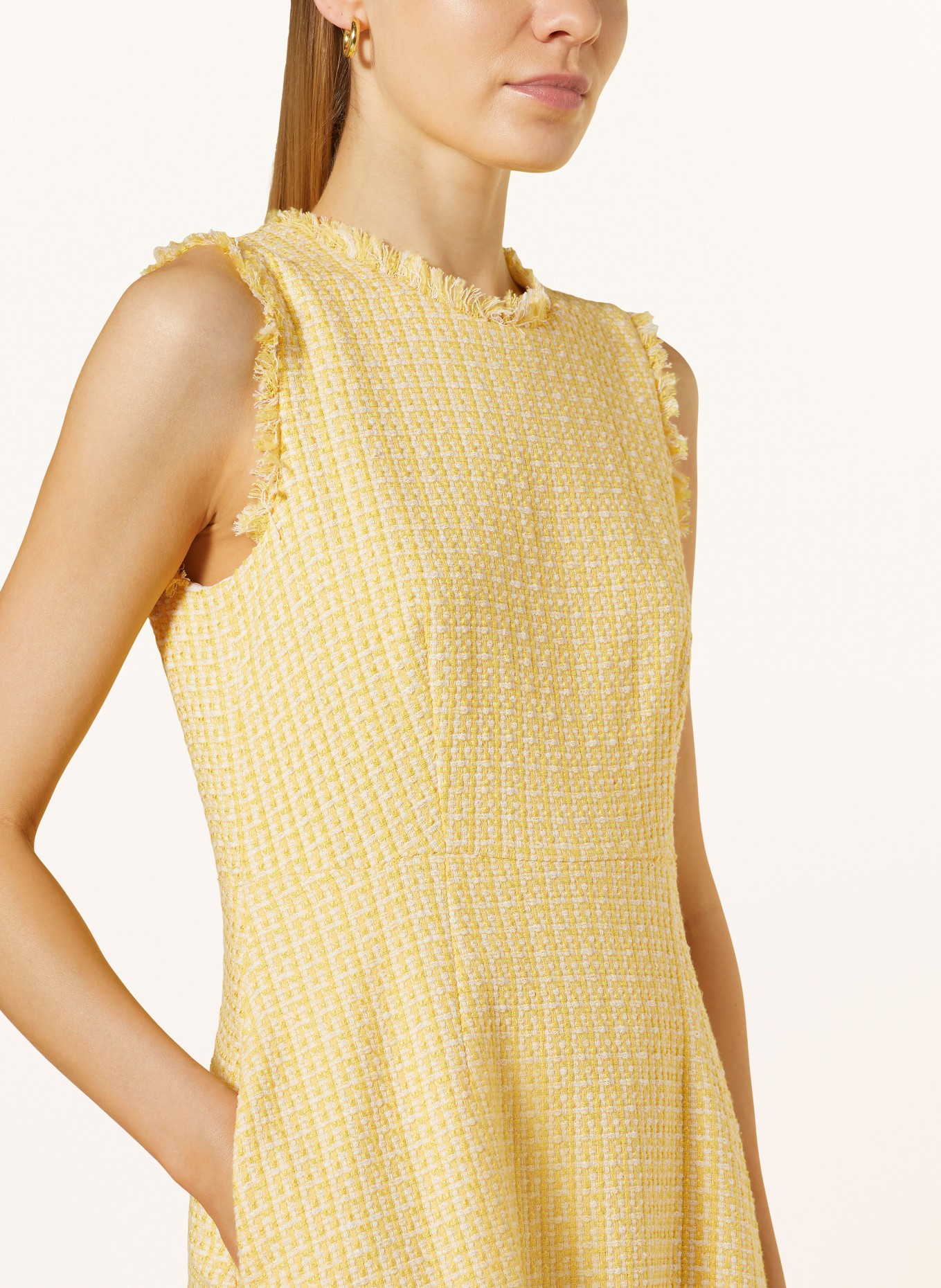oui Tweed dress, Color: YELLOW (Image 4)