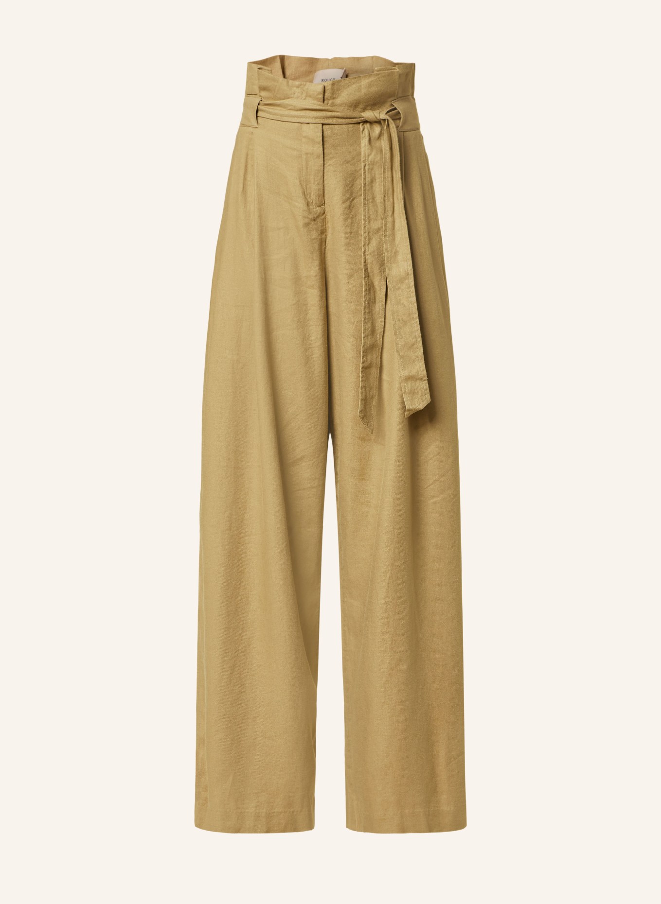 ROUGE VILA Wide leg trousers with linen, Color: KHAKI (Image 1)