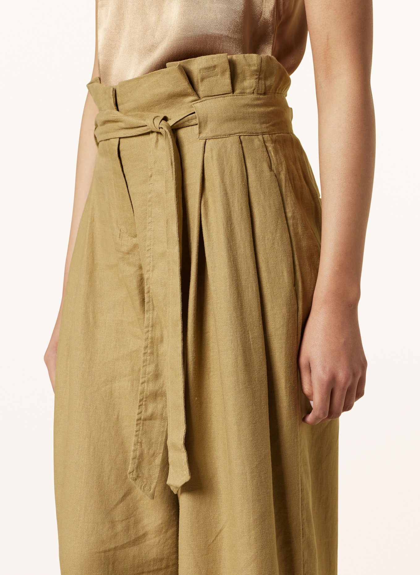 ROUGE VILA Wide leg trousers with linen, Color: KHAKI (Image 5)