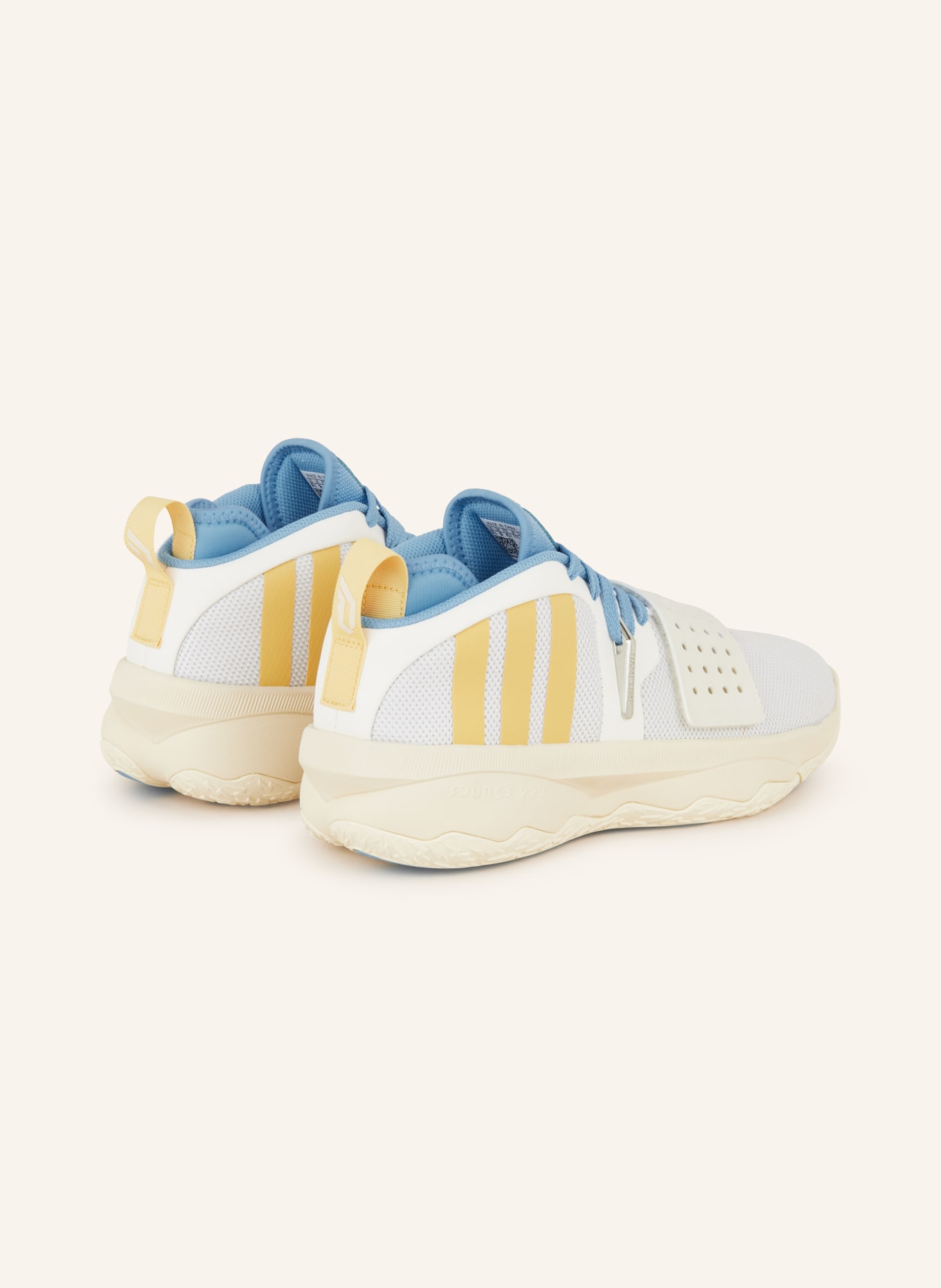 adidas Basketball shoes DAME 8 EXTPLY, Color: WHITE/ LIGHT BLUE/ DARK YELLOW (Image 2)