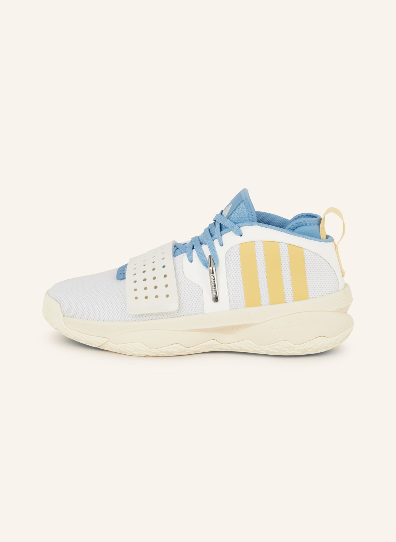 adidas Basketball shoes DAME 8 EXTPLY, Color: WHITE/ LIGHT BLUE/ DARK YELLOW (Image 4)