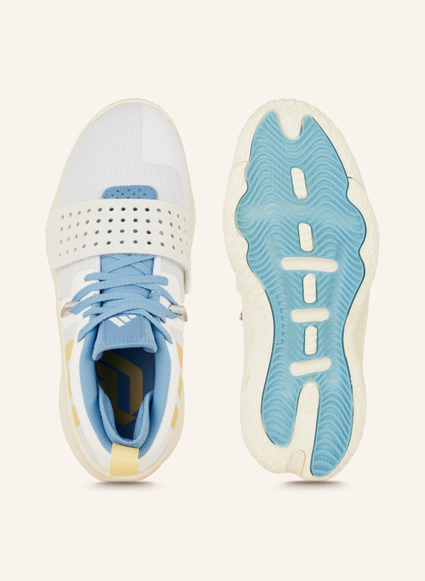 adidas Basketball shoes DAME 8 EXTPLY, Color: WHITE/ LIGHT BLUE/ DARK YELLOW (Image 5)