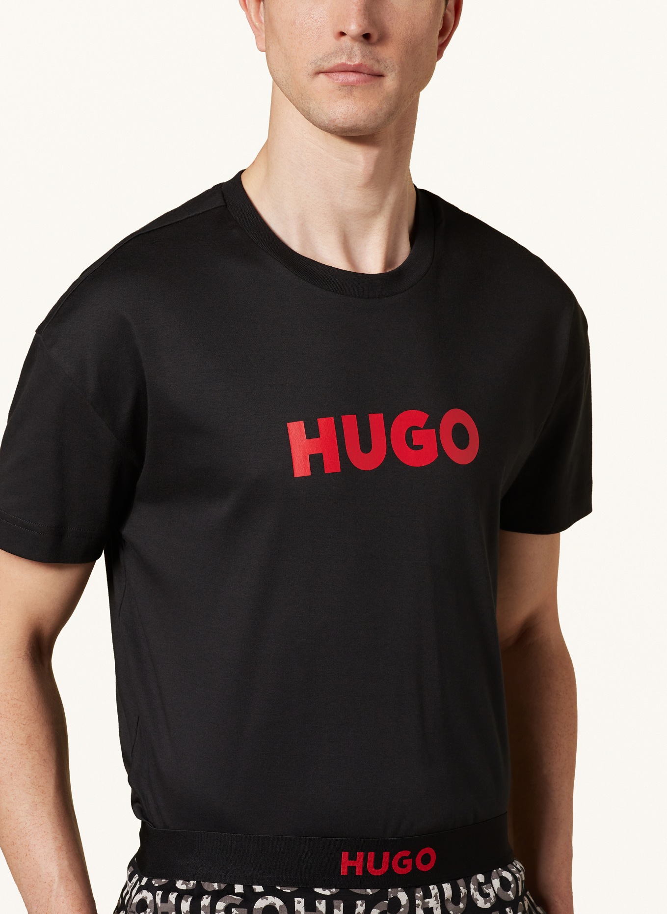 HUGO Shorty-Schlafanzug CAMO LOGO, Farbe: SCHWARZ/ WEISS/ GRAU (Bild 4)