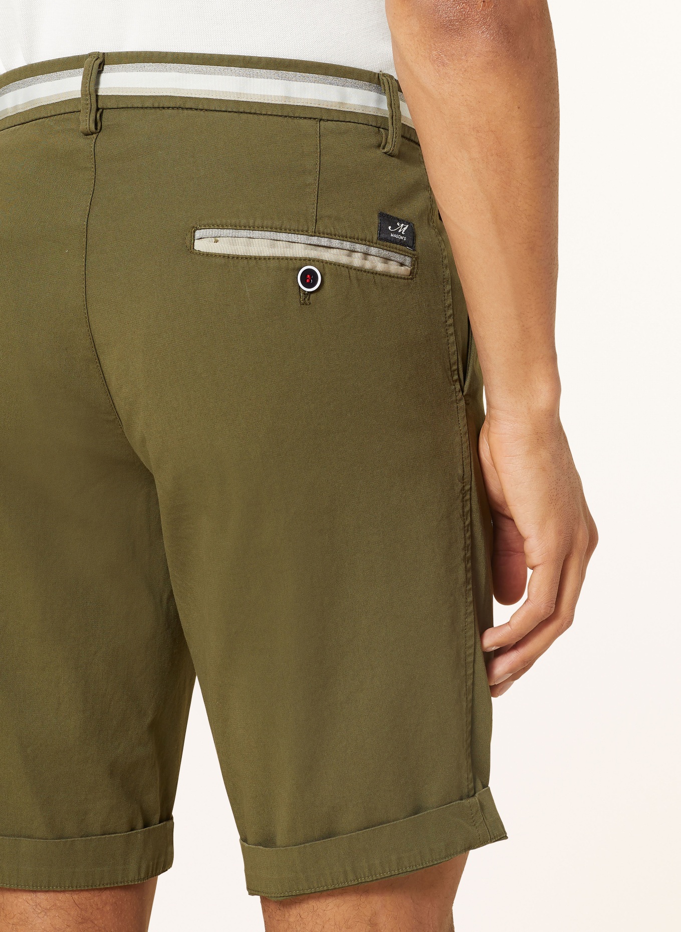 MASON'S Chino shorts TORINO slim fit, Color: OLIVE (Image 6)