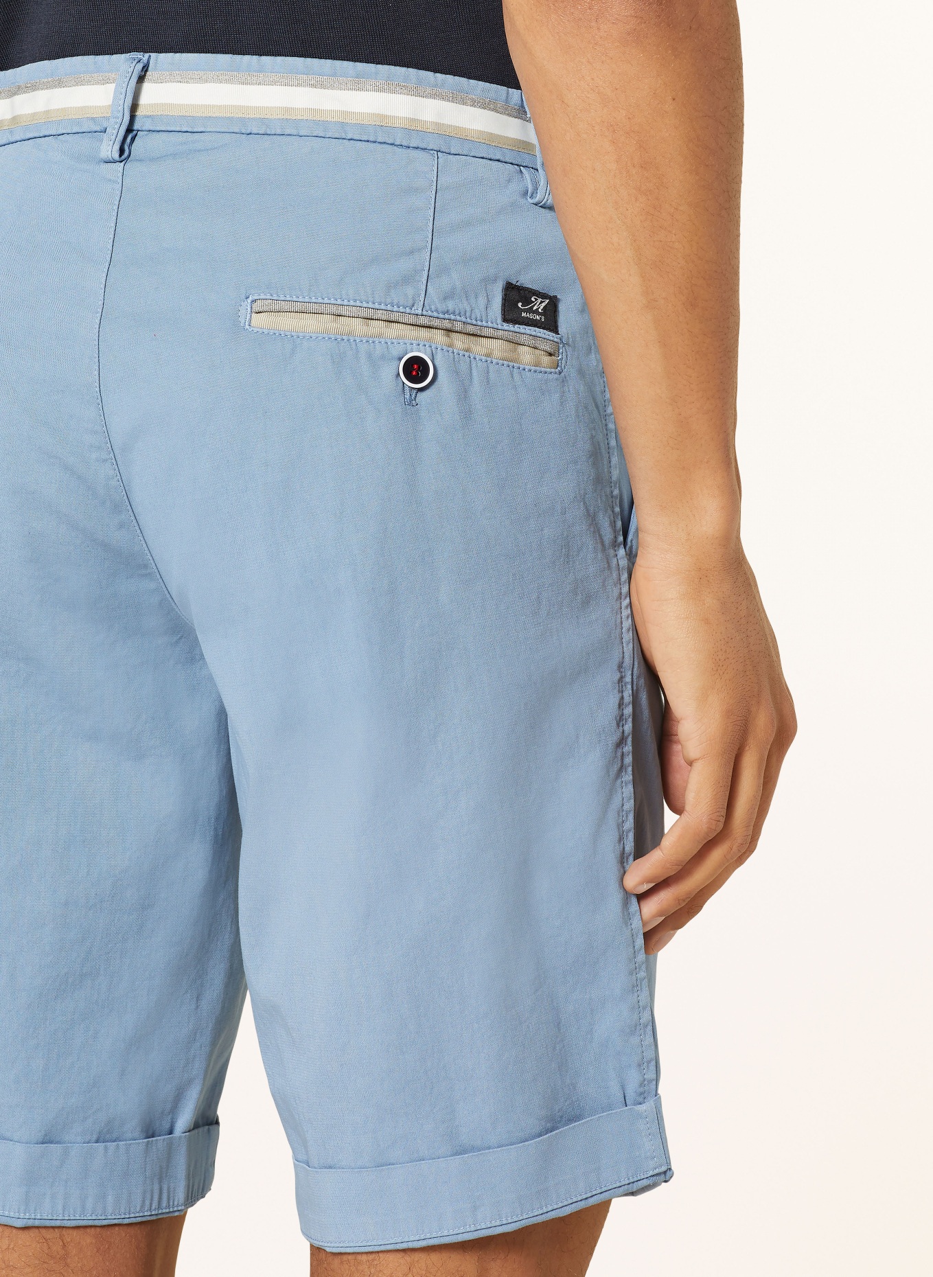 MASON'S Chinoshorts TORINO Slim Fit, Farbe: HELLBLAU (Bild 6)