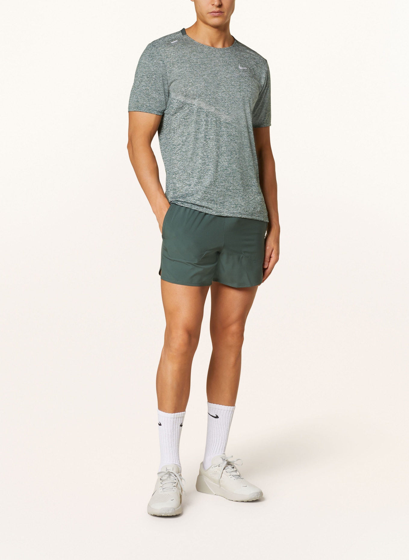 Nike 2-in-1 running shorts STRIDE, Color: DARK GREEN (Image 2)