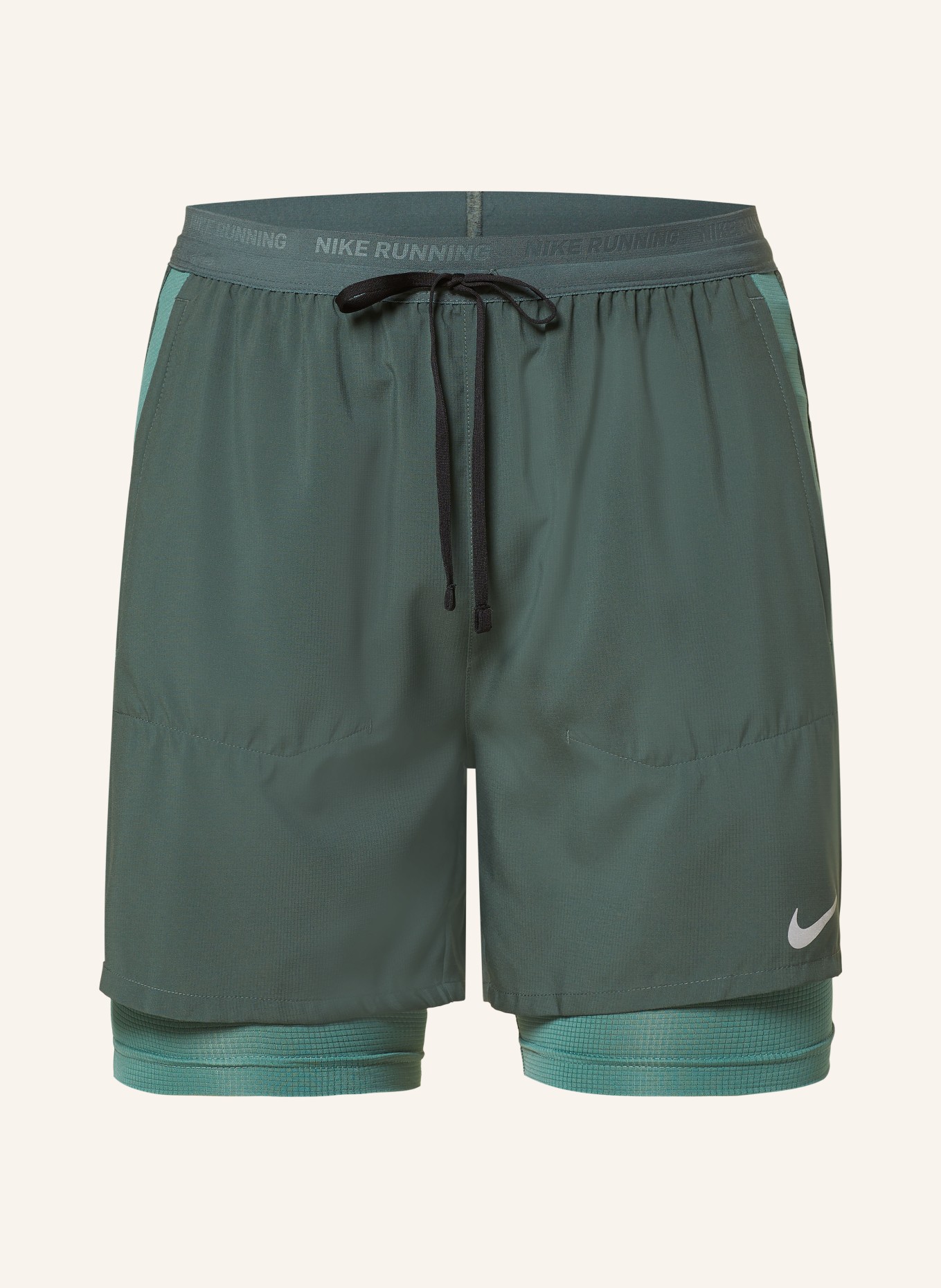 Nike Běžecké šortky STRIDE 2 v 1, Barva: ZELENÁ (Obrázek 1)
