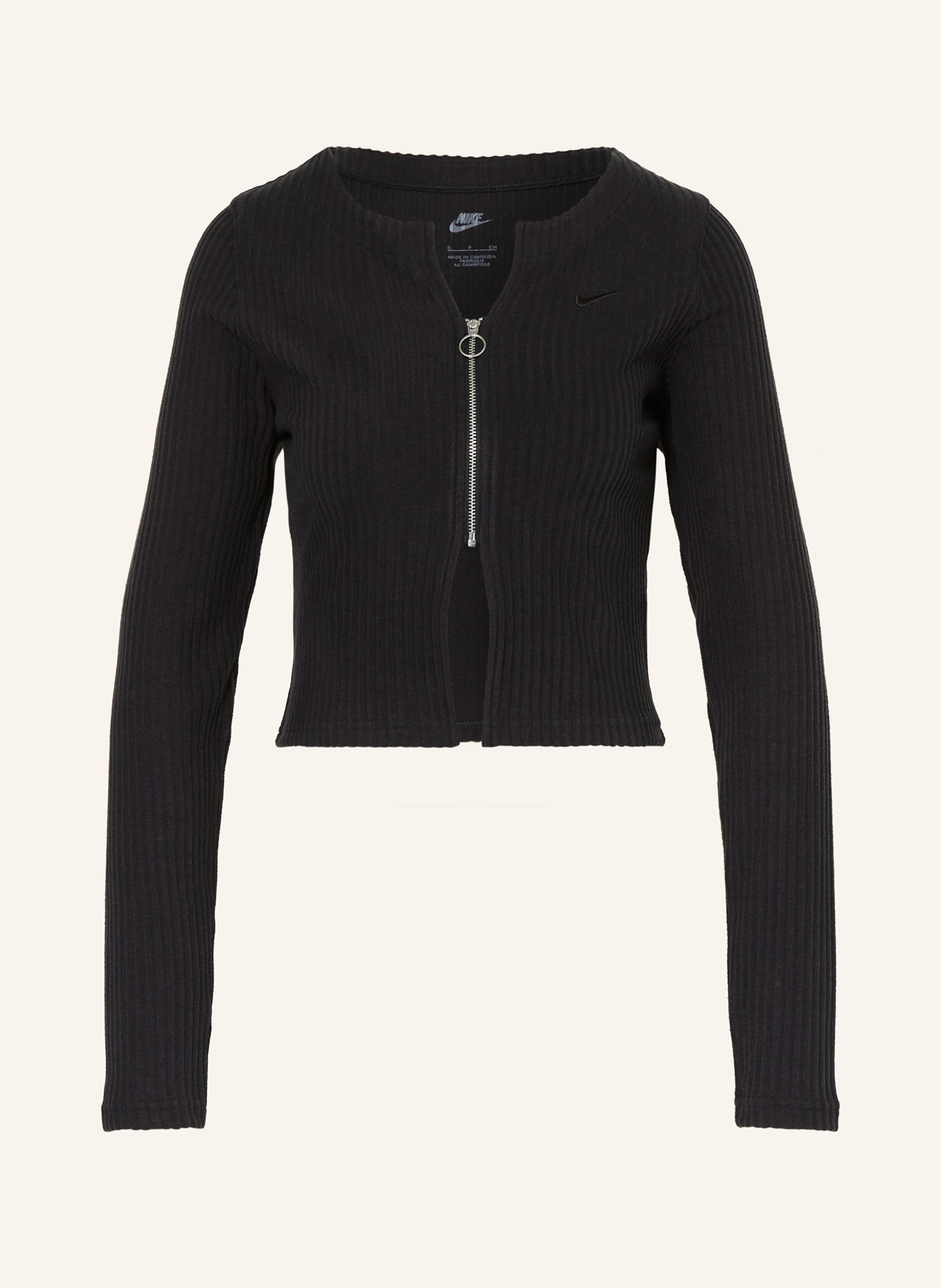 Nike Cropped cardigan SPORTSWEAR CHILL KNIT, Color: BLACK (Image 1)