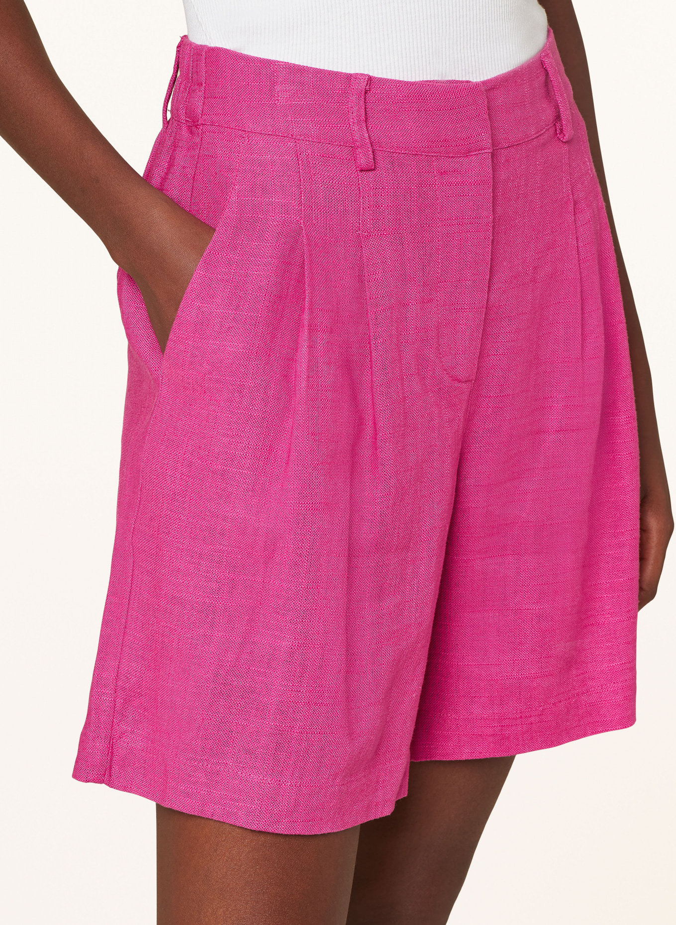 Y.A.S. Shorts with linen, Color: PINK (Image 5)
