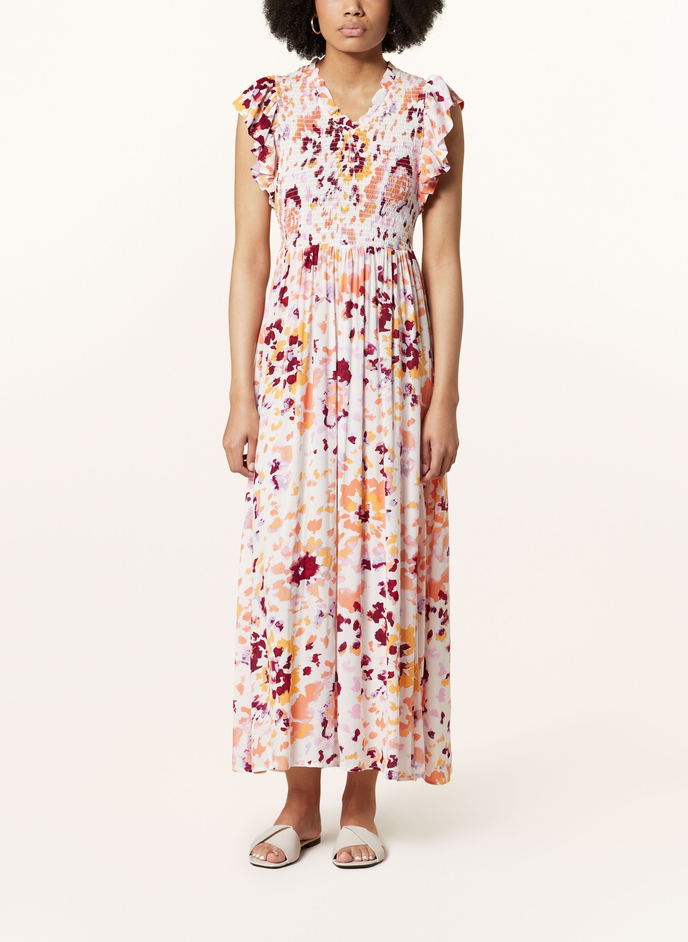 Y.A.S. Kleid mit Rüschen, Farbe: WEISS/ PINK/ ORANGE (Bild 2)
