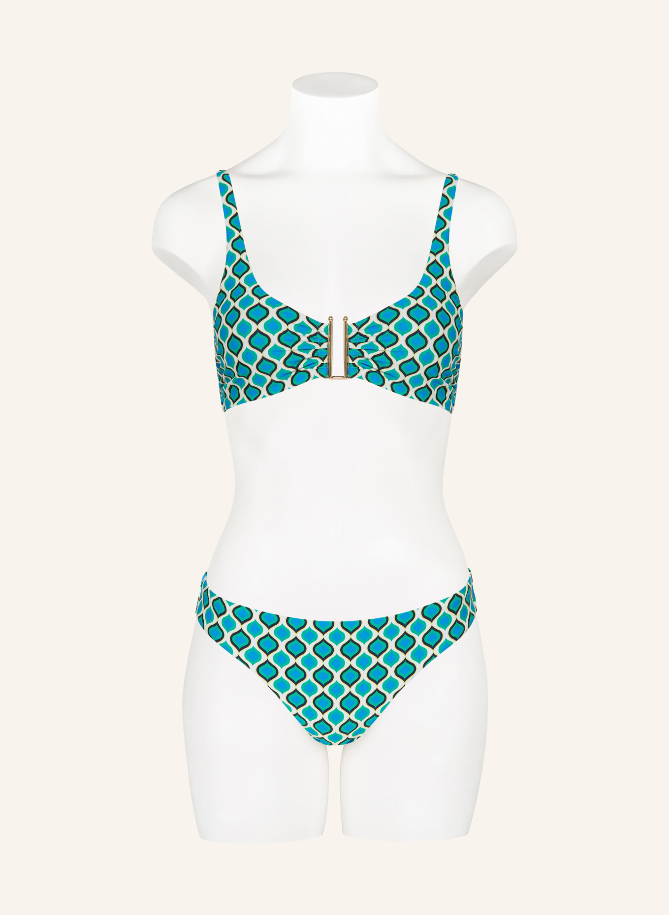 Hot Stuff Bralette bikini top, Color: GREEN/ BLUE/ WHITE (Image 2)