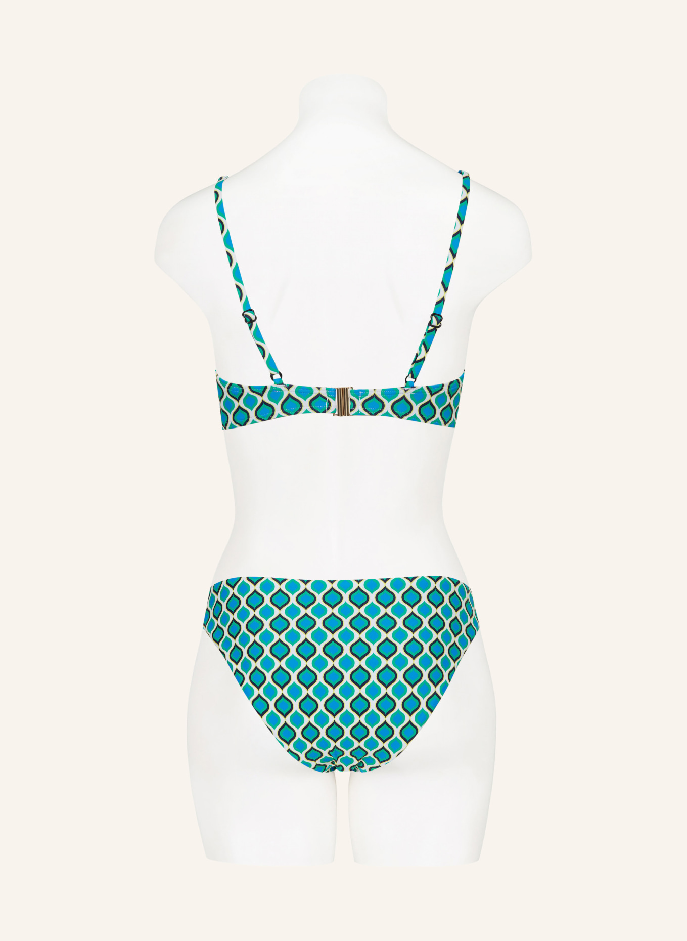 Hot Stuff Bralette-Bikini-Top, Farbe: GRÜN/ BLAU/ WEISS (Bild 3)