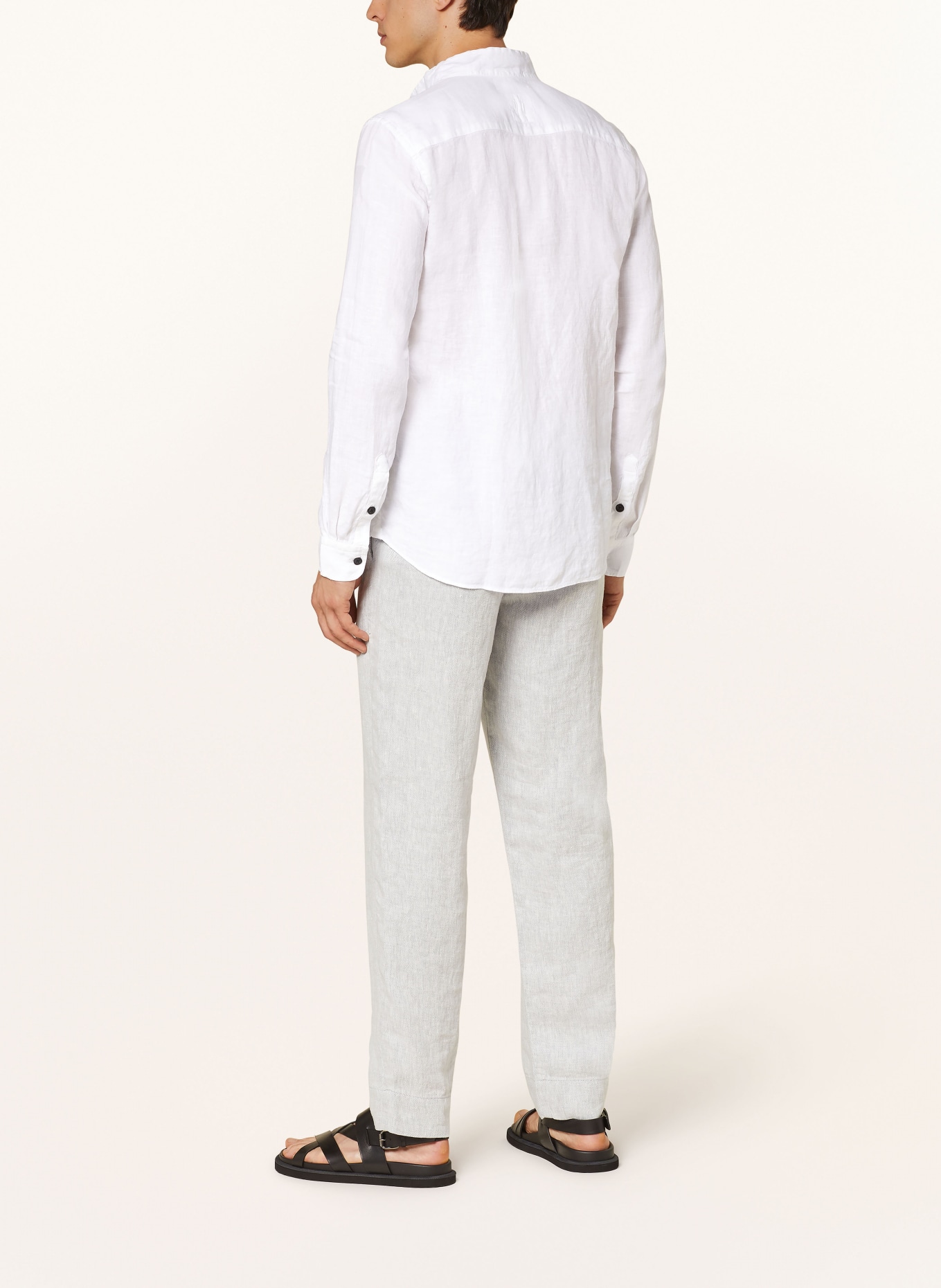 hannes roether Linen shirt MIL29SKE slim fit, Color: WHITE (Image 3)