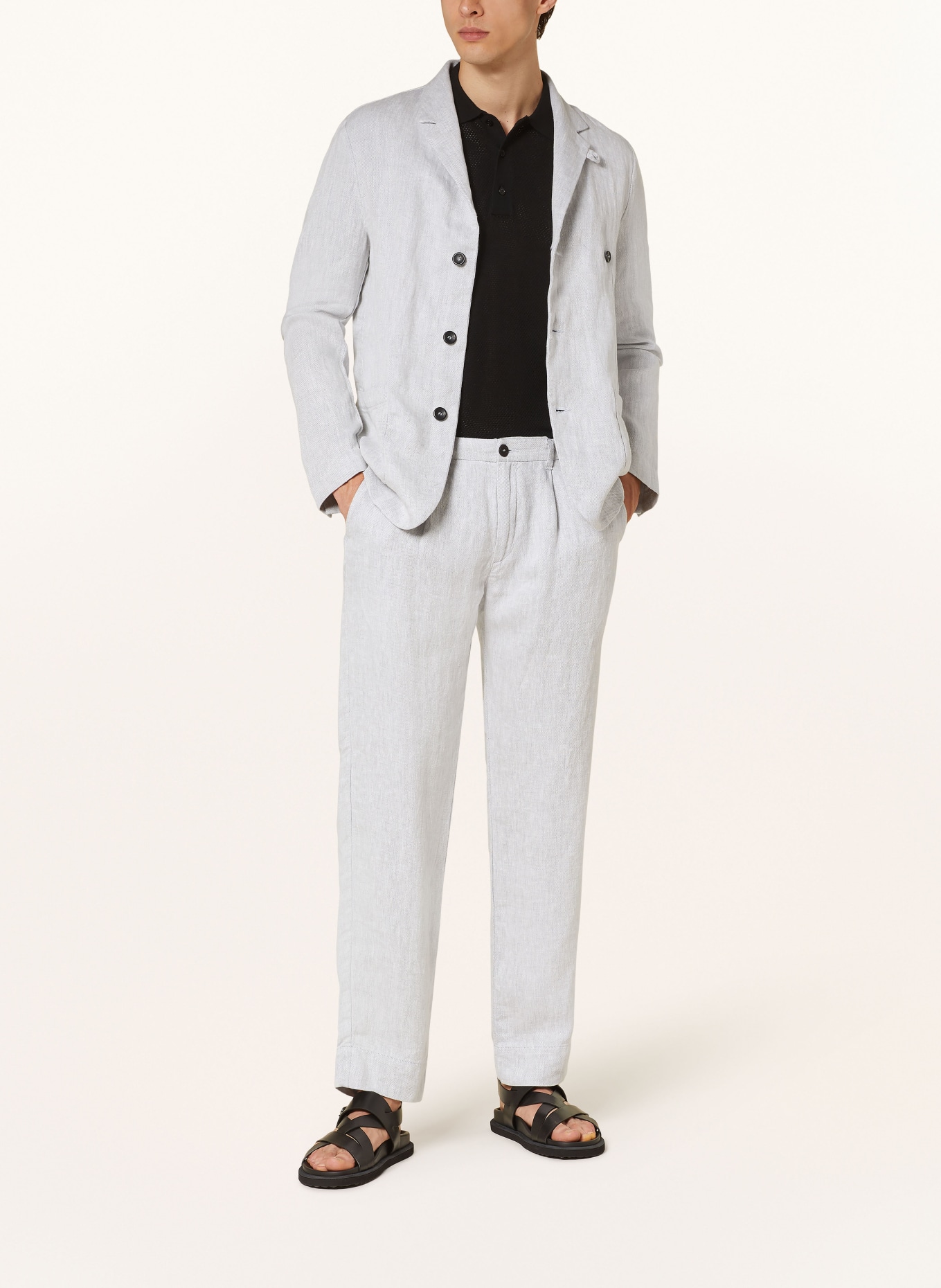 hannes roether Chinos regular fit made of linen, Color: LIGHT GRAY (Image 2)