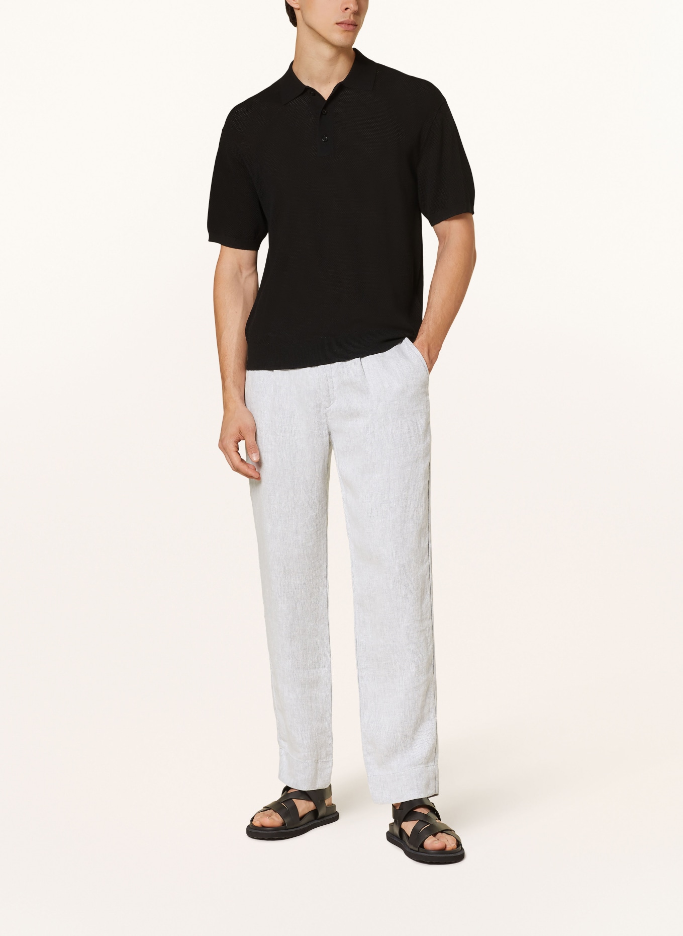 hannes roether Chinos regular fit made of linen, Color: LIGHT GRAY (Image 3)