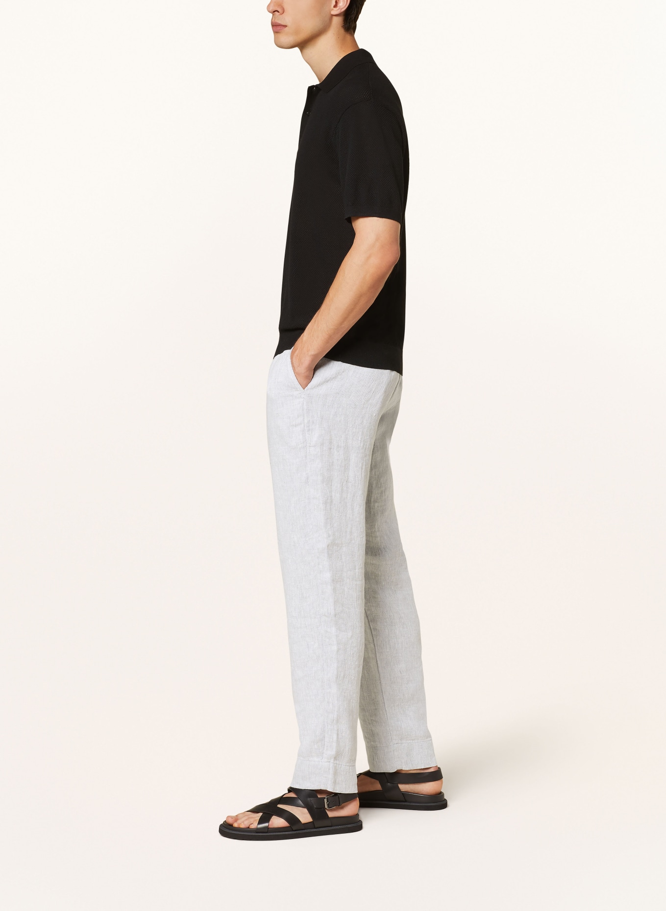 hannes roether Chinos regular fit made of linen, Color: LIGHT GRAY (Image 5)