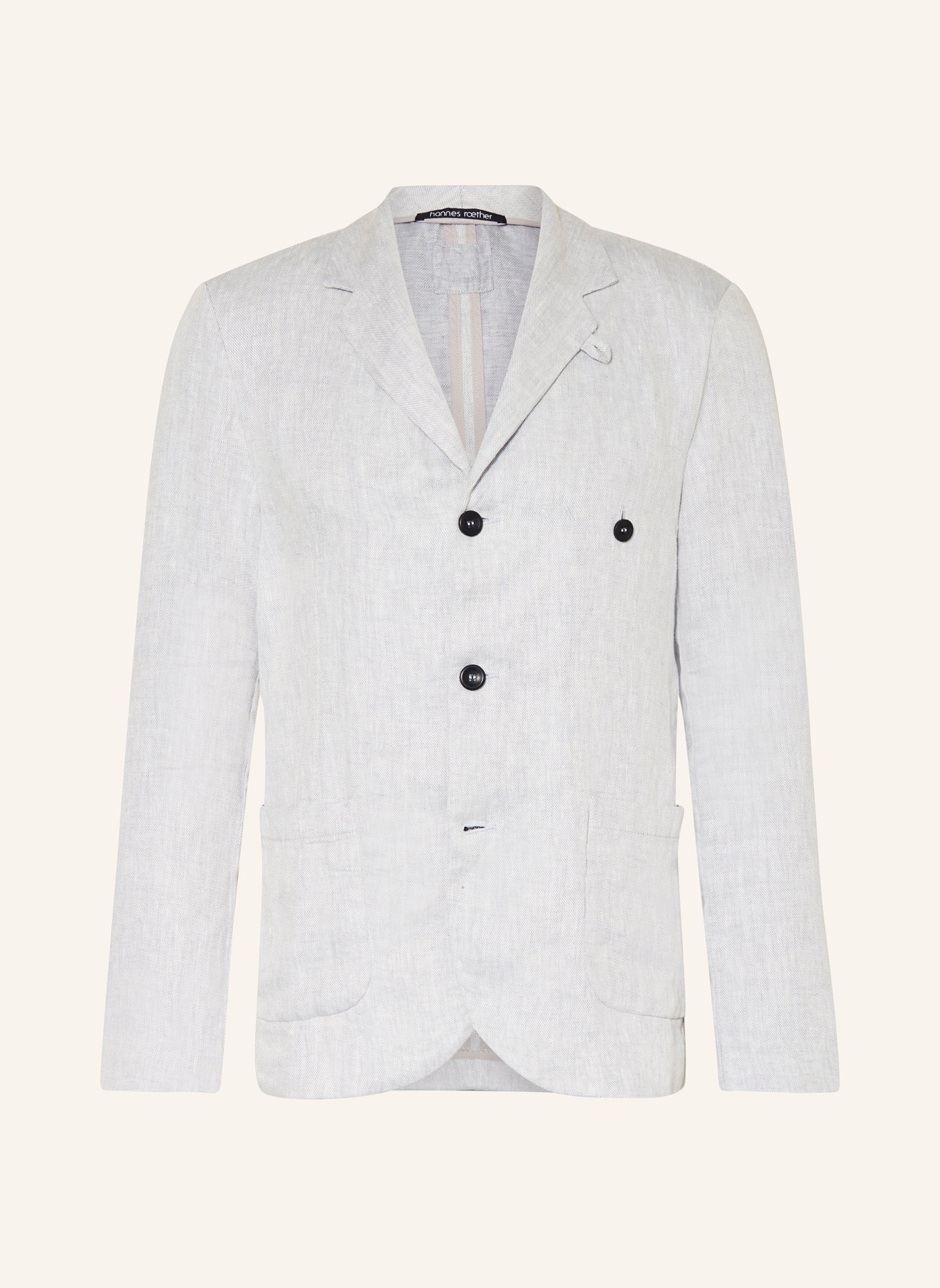 hannes roether Linen tailored jacket JOP32E slim fit, Color: LIGHT GRAY (Image 1)