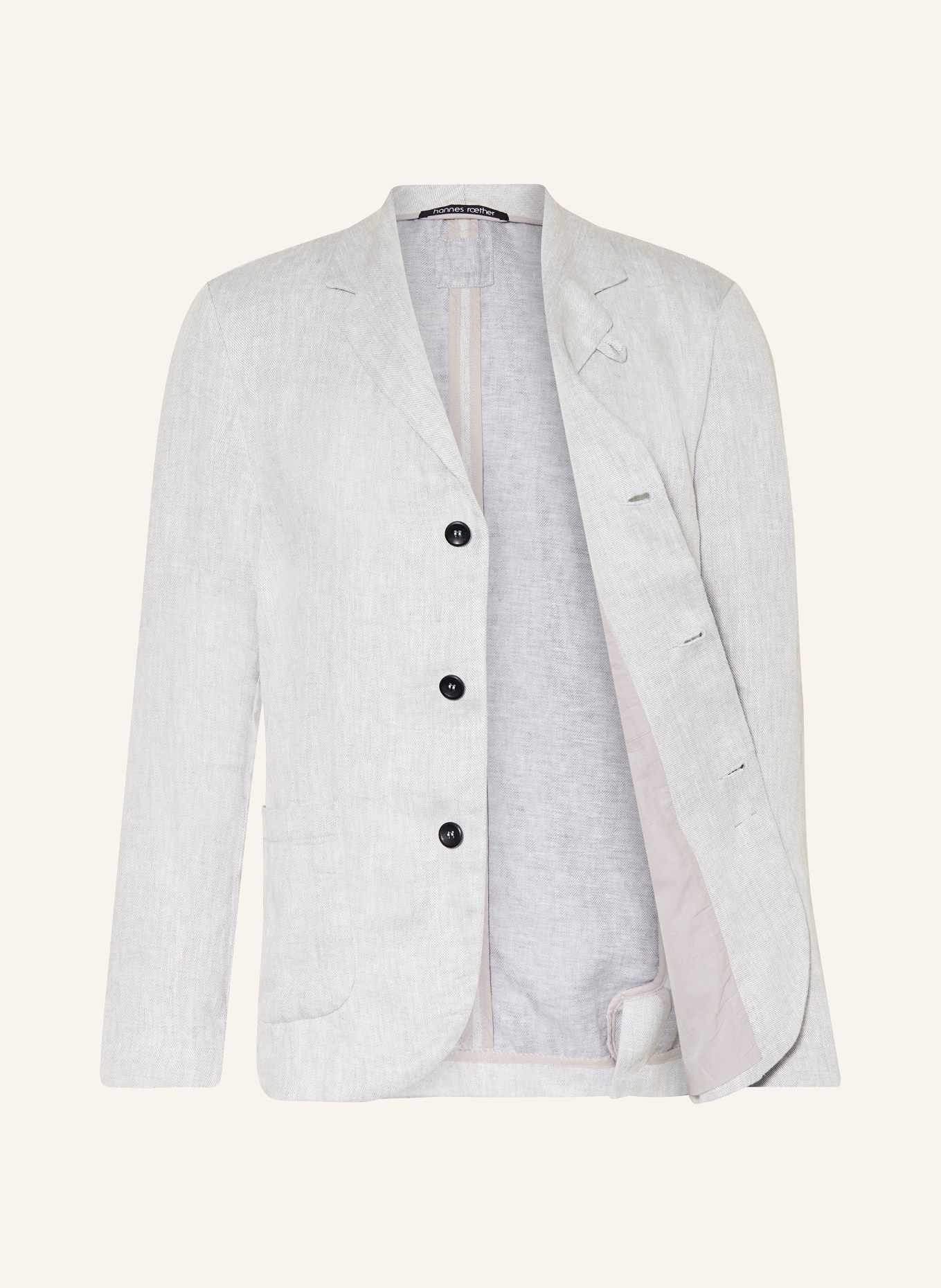 hannes roether Linen tailored jacket JOP32E slim fit, Color: LIGHT GRAY (Image 4)