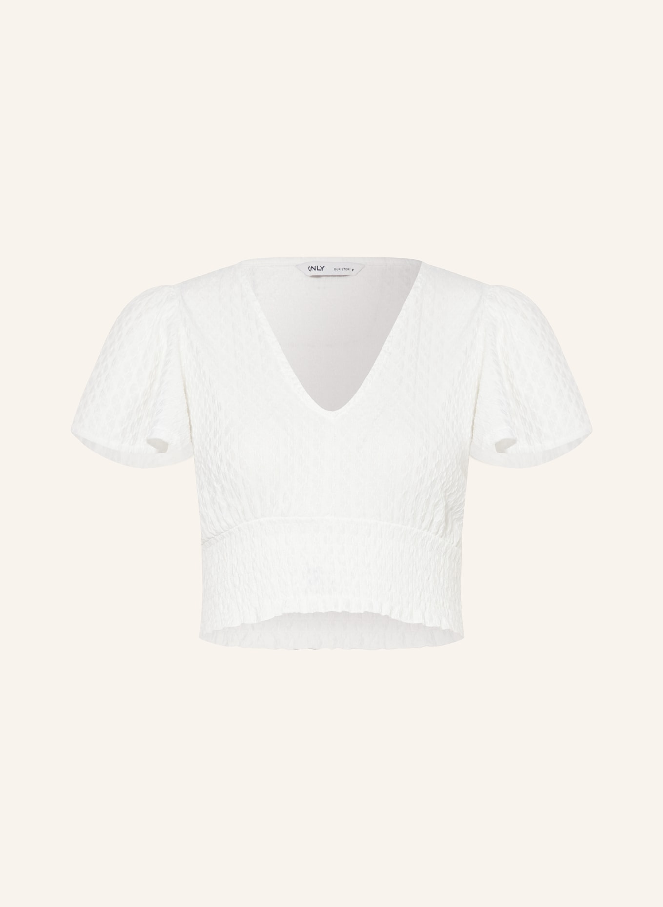ONLY Cropped shirt blouse, Color: WHITE (Image 1)