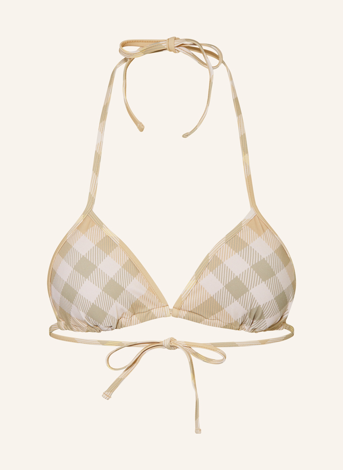 BURBERRY Triangel-Bikini-Top, Farbe: CREME/ DUNKELGELB/ HELLGRÜN (Bild 1)
