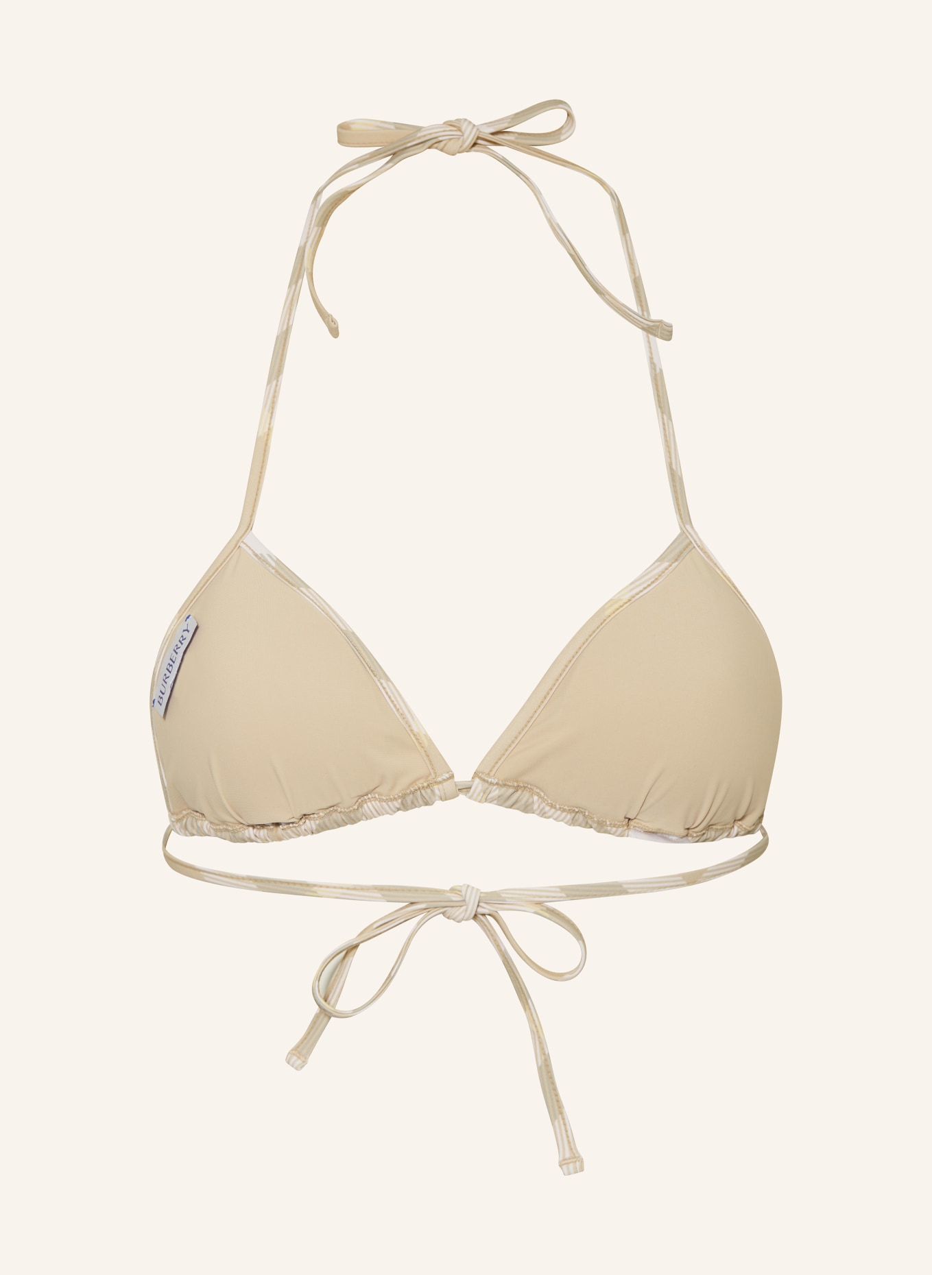 BURBERRY Triangel-Bikini-Top, Farbe: CREME/ DUNKELGELB/ HELLGRÜN (Bild 2)