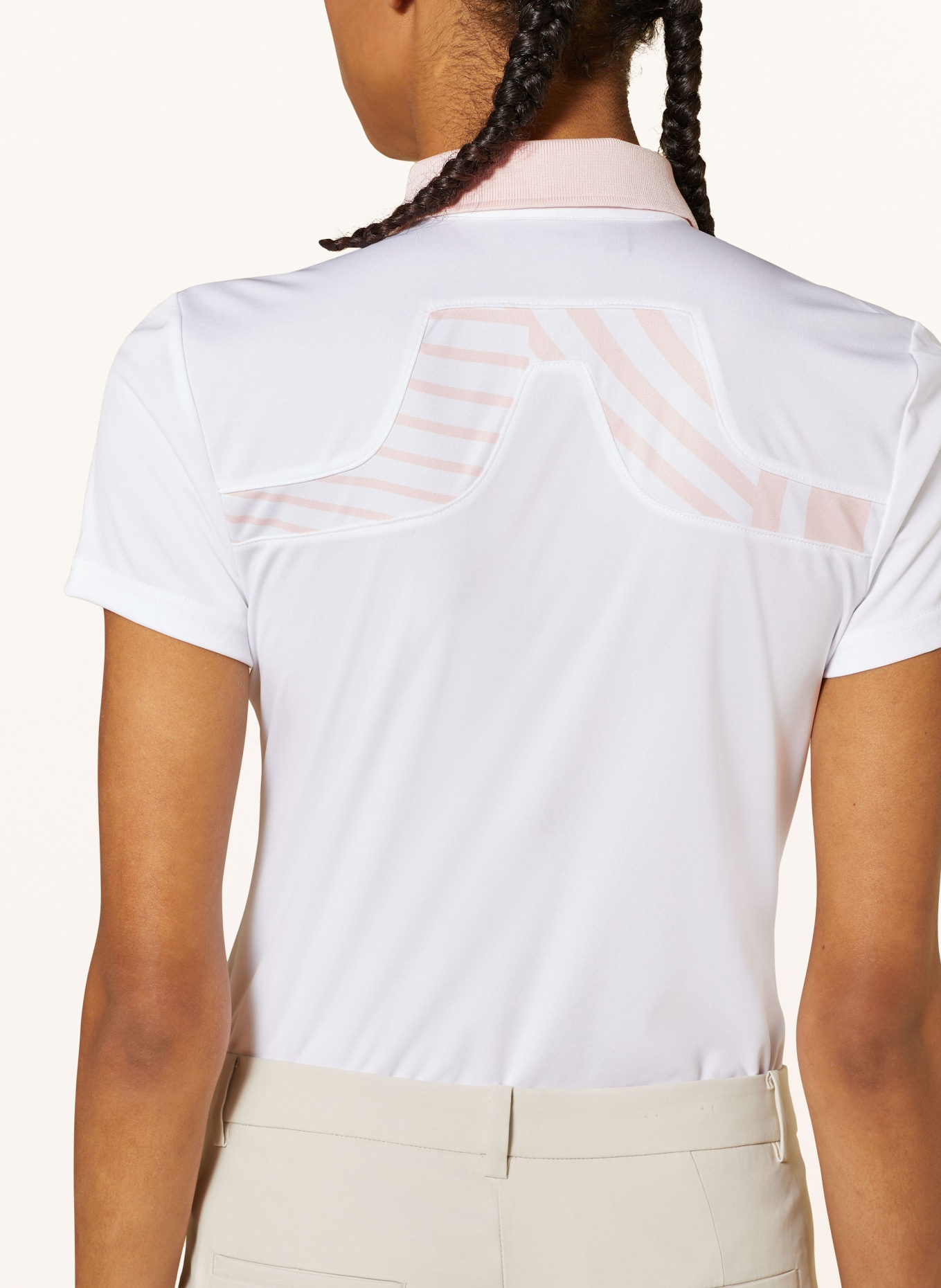 J.LINDEBERG Performance polo shirt, Color: WHITE/ LIGHT PINK (Image 4)