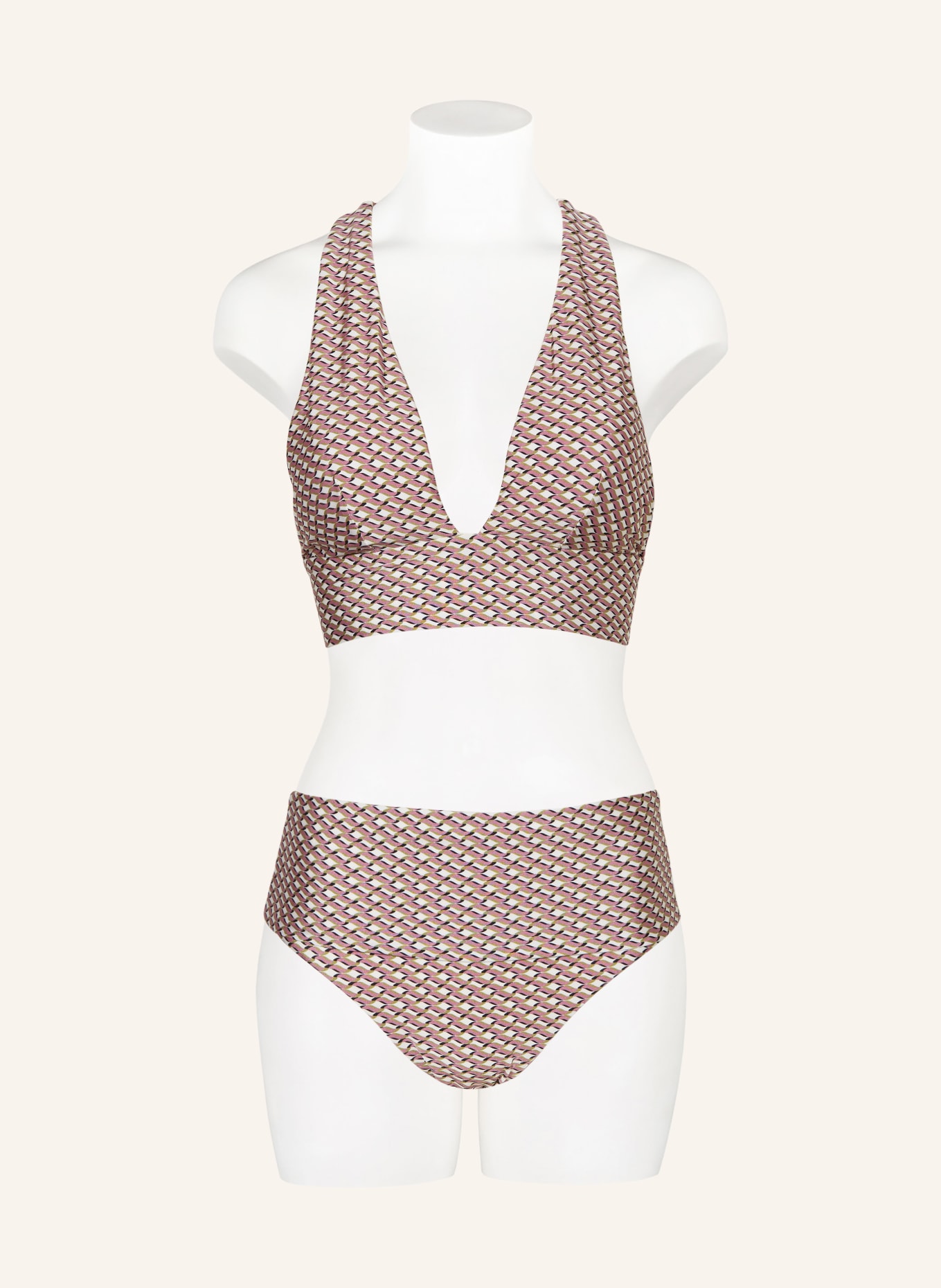 JETS Australia High-Waist-Bikini-Hose INFINITY, Farbe: CREME/ LILA/ GRÜN (Bild 2)