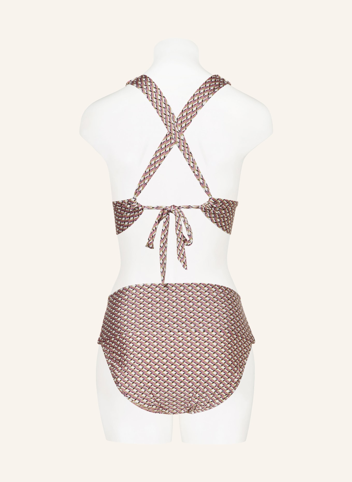 JETS Australia High-Waist-Bikini-Hose INFINITY, Farbe: CREME/ LILA/ GRÜN (Bild 3)