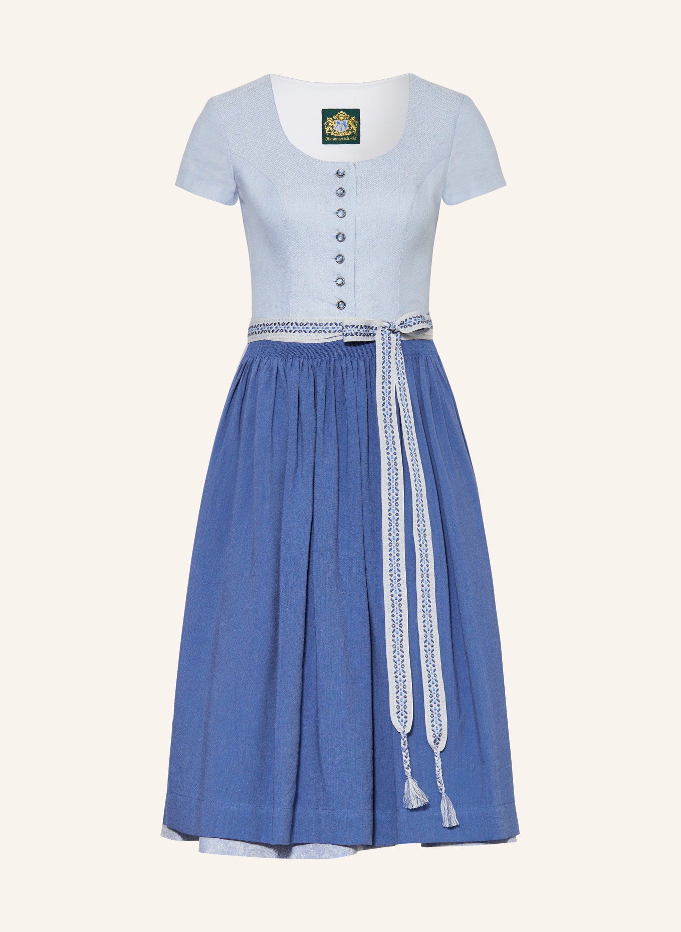 Hammerschmid Dirndl BIRKENSEE mit Leinen, Farbe: HELLBLAU/ BLAU (Bild 1)