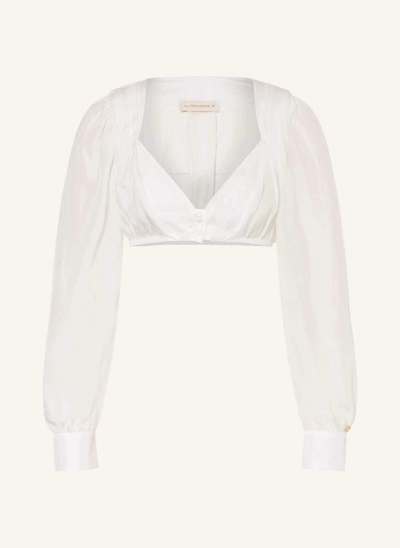 AlpenHERZ Dirndl blouse LIA made of silk, Color: ECRU (Image 1)