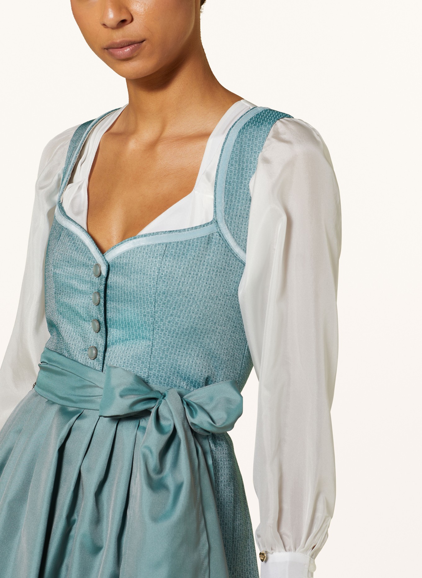 AlpenHERZ Sukienka bawarska LIA z jedwabiu, Kolor: ECRU (Obrazek 3)