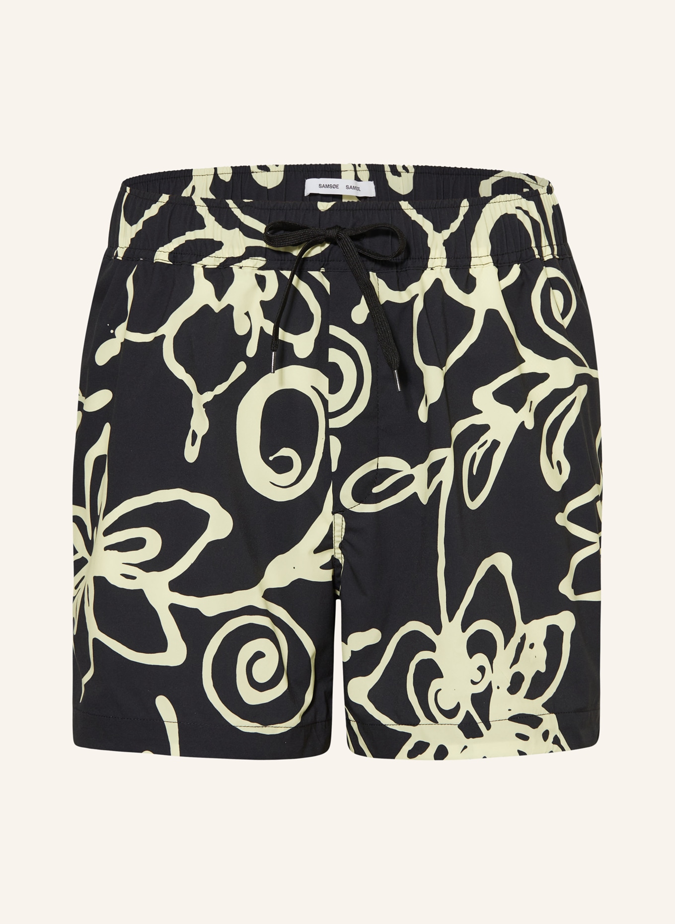 SAMSØE  SAMSØE Swim Shorts: NEON YELLOW/ BLACK