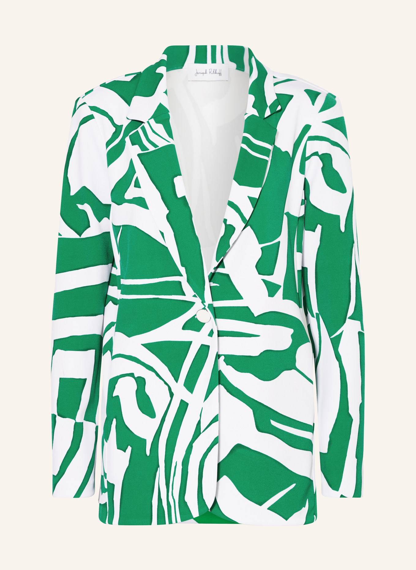 Joseph Ribkoff Jersey blazer, Color: WHITE/ GREEN (Image 1)