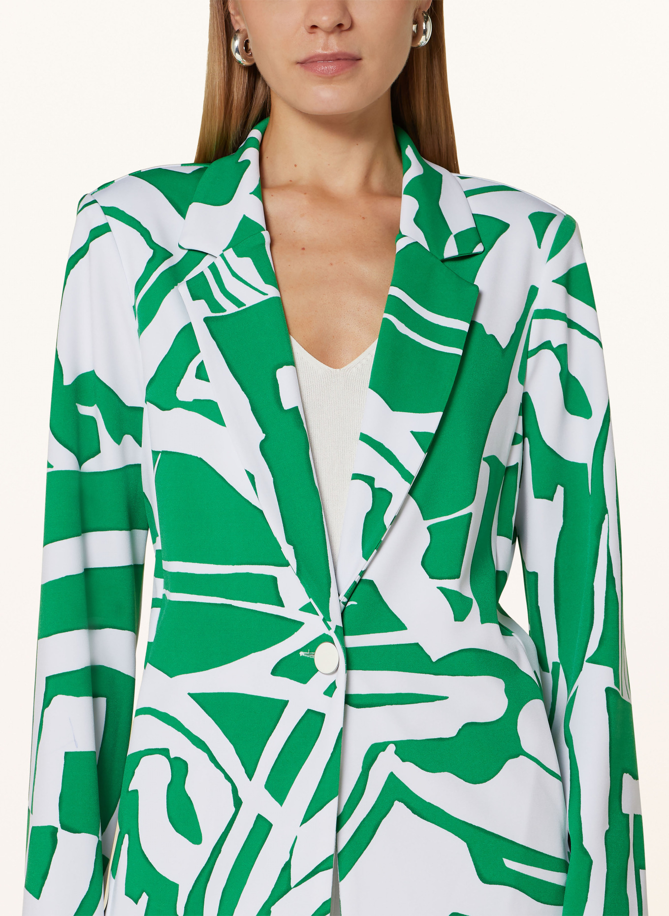 Joseph Ribkoff Jersey blazer, Color: WHITE/ GREEN (Image 4)