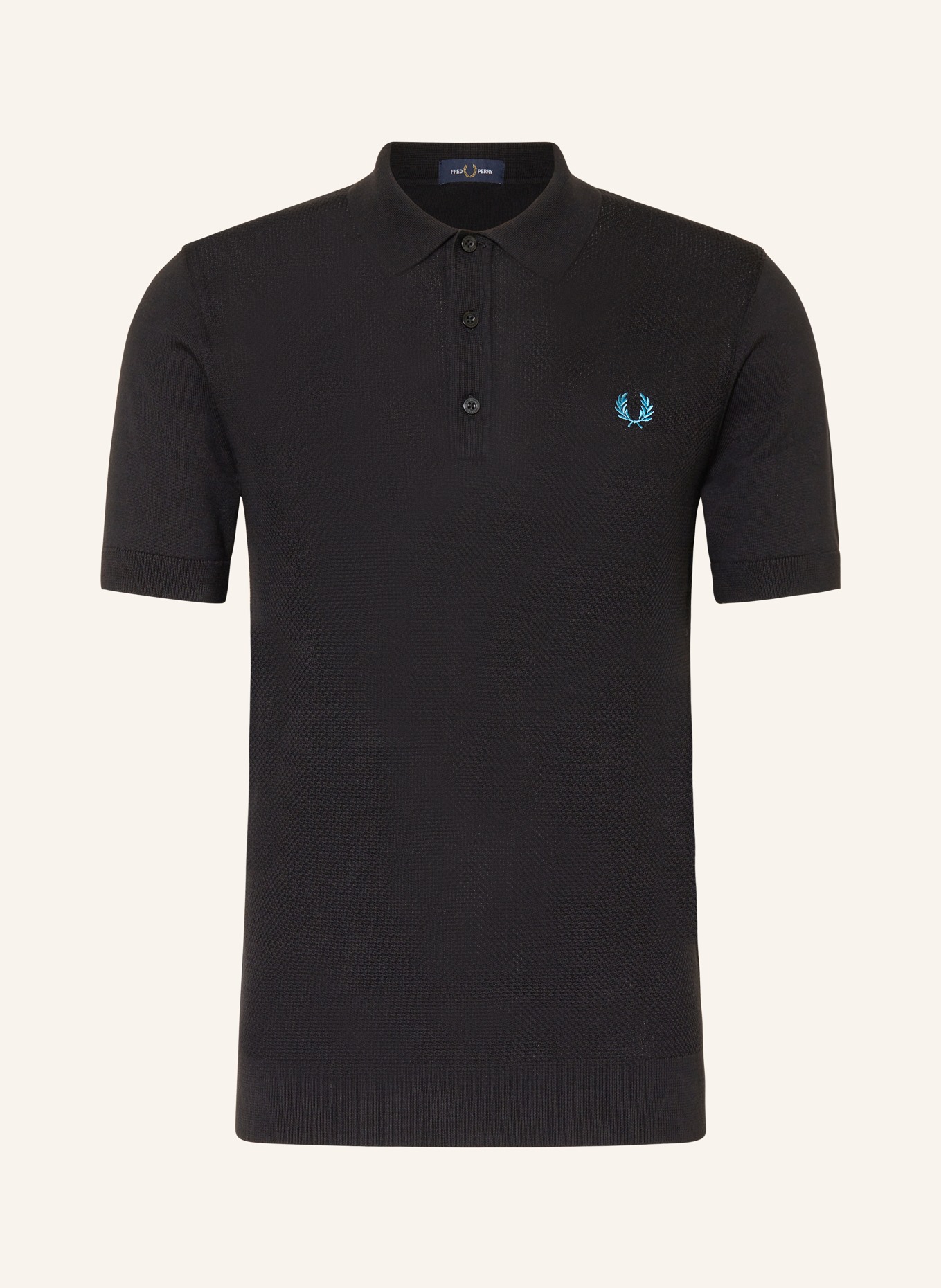 FRED PERRY Knitted polo shirt, Color: BLACK (Image 1)
