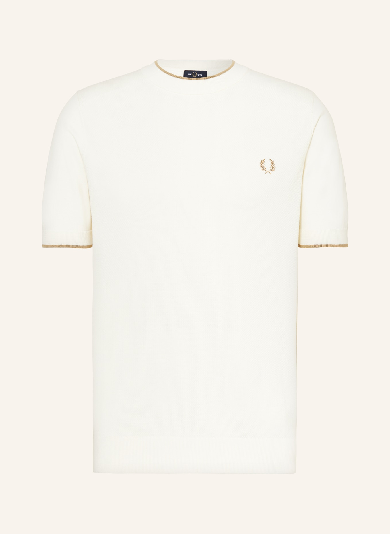FRED PERRY Knit shirt, Color: ECRU (Image 1)