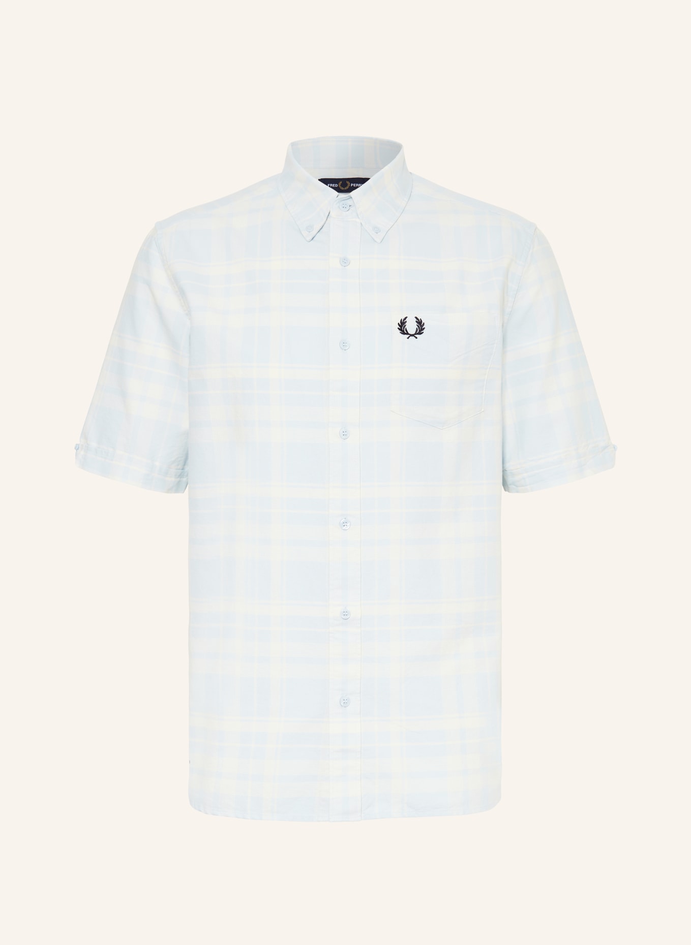 FRED PERRY Short sleeve shirt M7823 regular fit, Color: LIGHT BLUE/ WHITE (Image 1)
