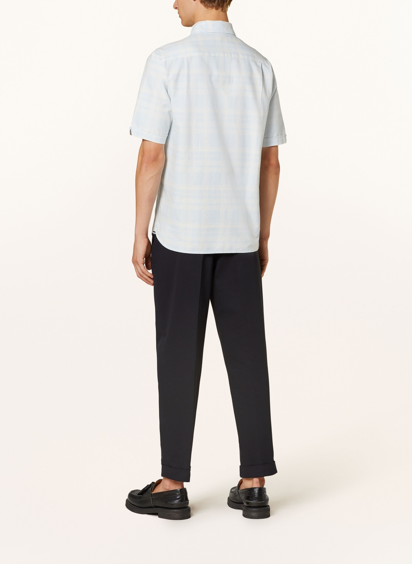 FRED PERRY Short sleeve shirt M7823 regular fit, Color: LIGHT BLUE/ WHITE (Image 3)