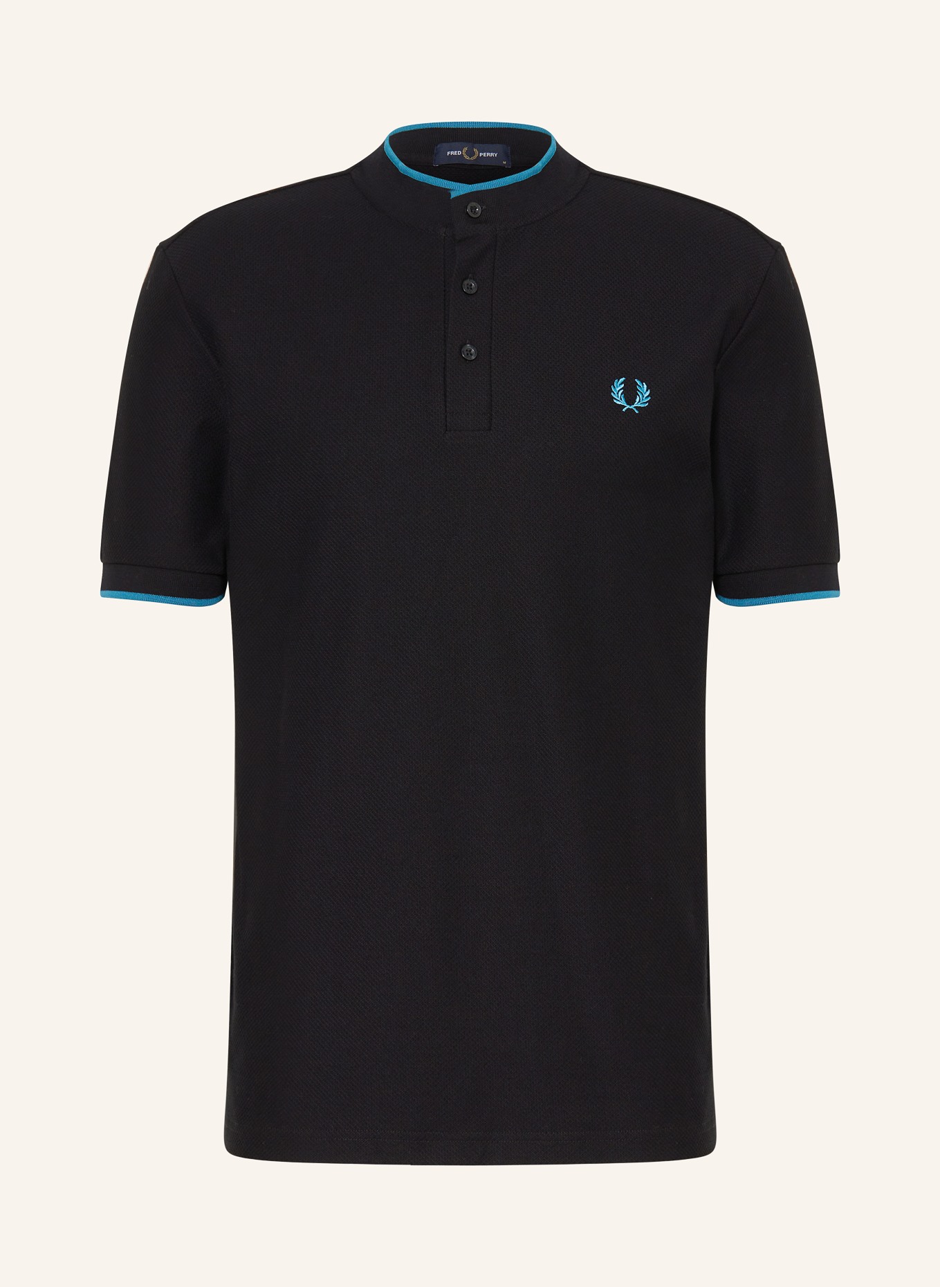 FRED PERRY Piqué polo shirt, Color: BLACK (Image 1)