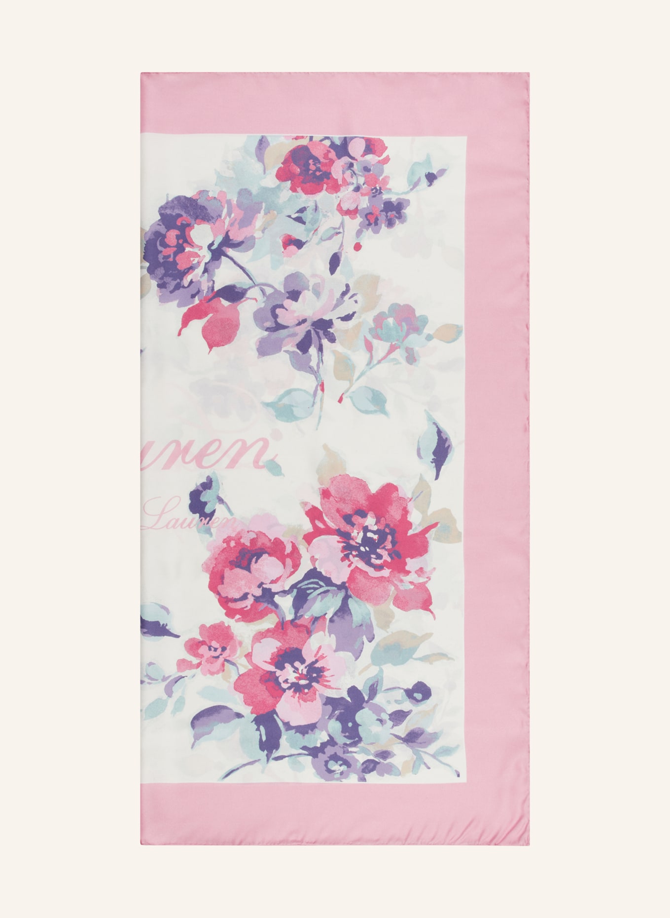 LAUREN RALPH LAUREN Silk scarf, Color: PINK/ PURPLE/ MINT (Image 1)