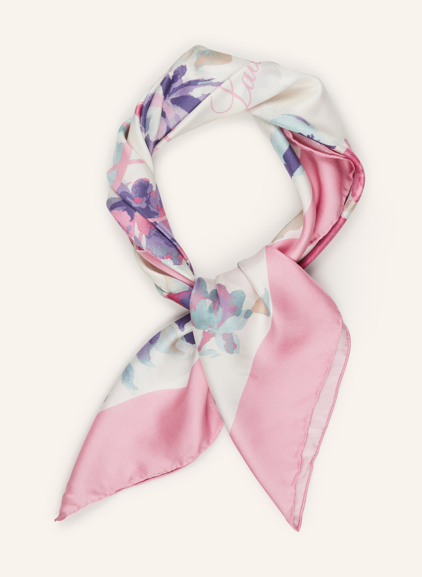 LAUREN RALPH LAUREN Silk scarf, Color: PINK/ PURPLE/ MINT (Image 2)