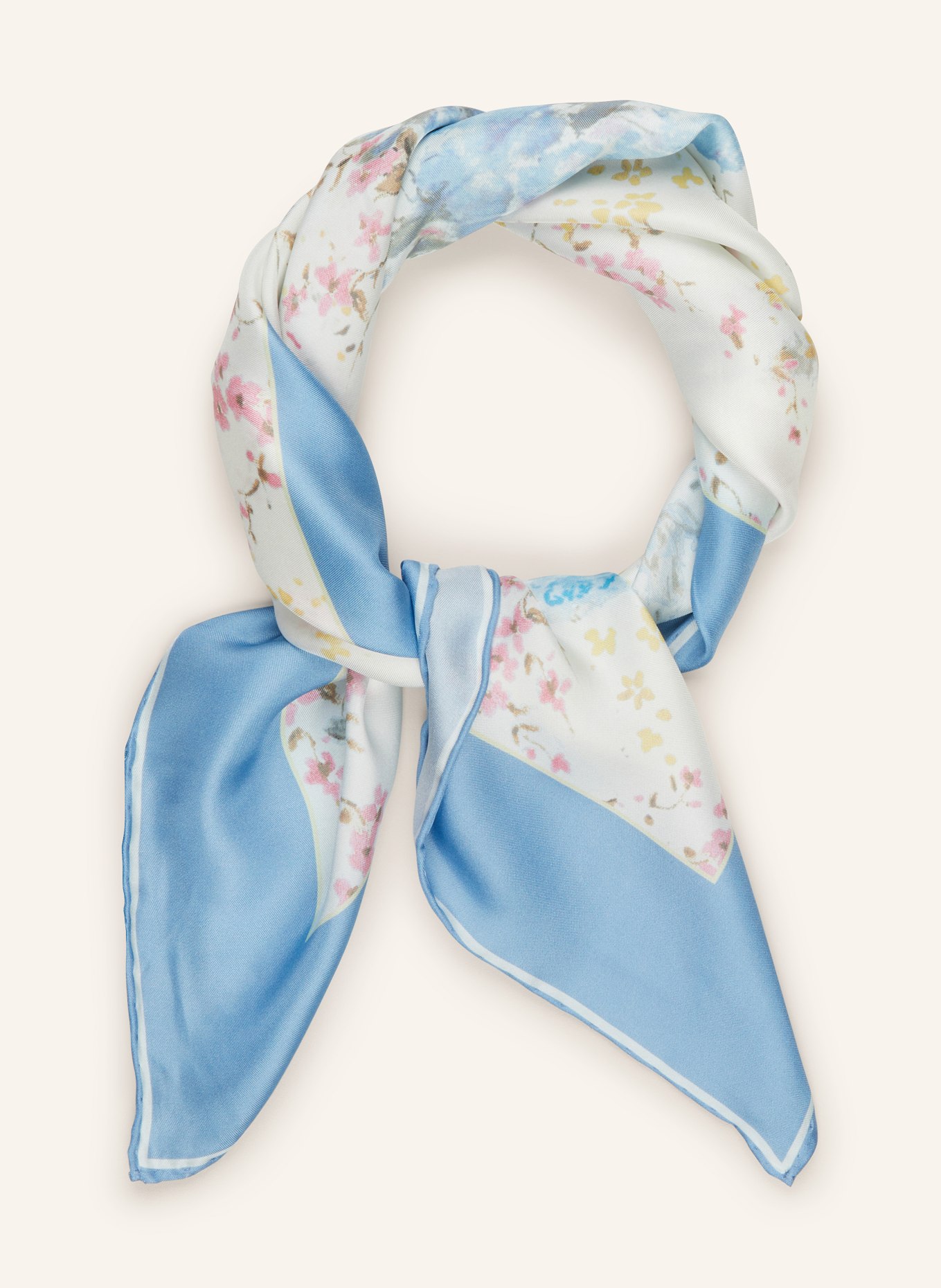 LAUREN RALPH LAUREN Silk scarf, Color: CREAM/ LIGHT BLUE/ PINK (Image 2)