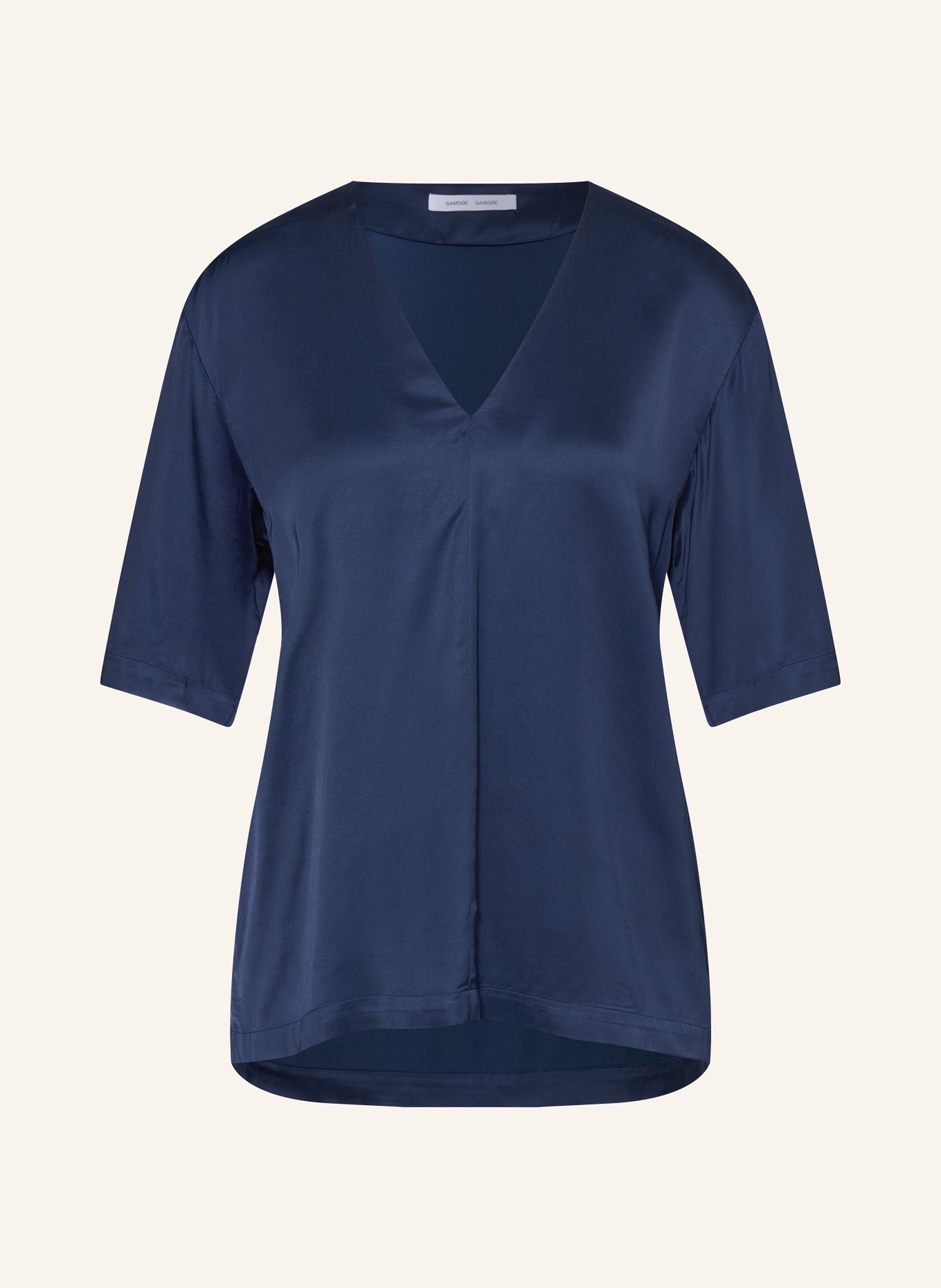 SAMSØE  SAMSØE Shirt blouse SAMELINA made of satin, Color: DARK BLUE (Image 1)