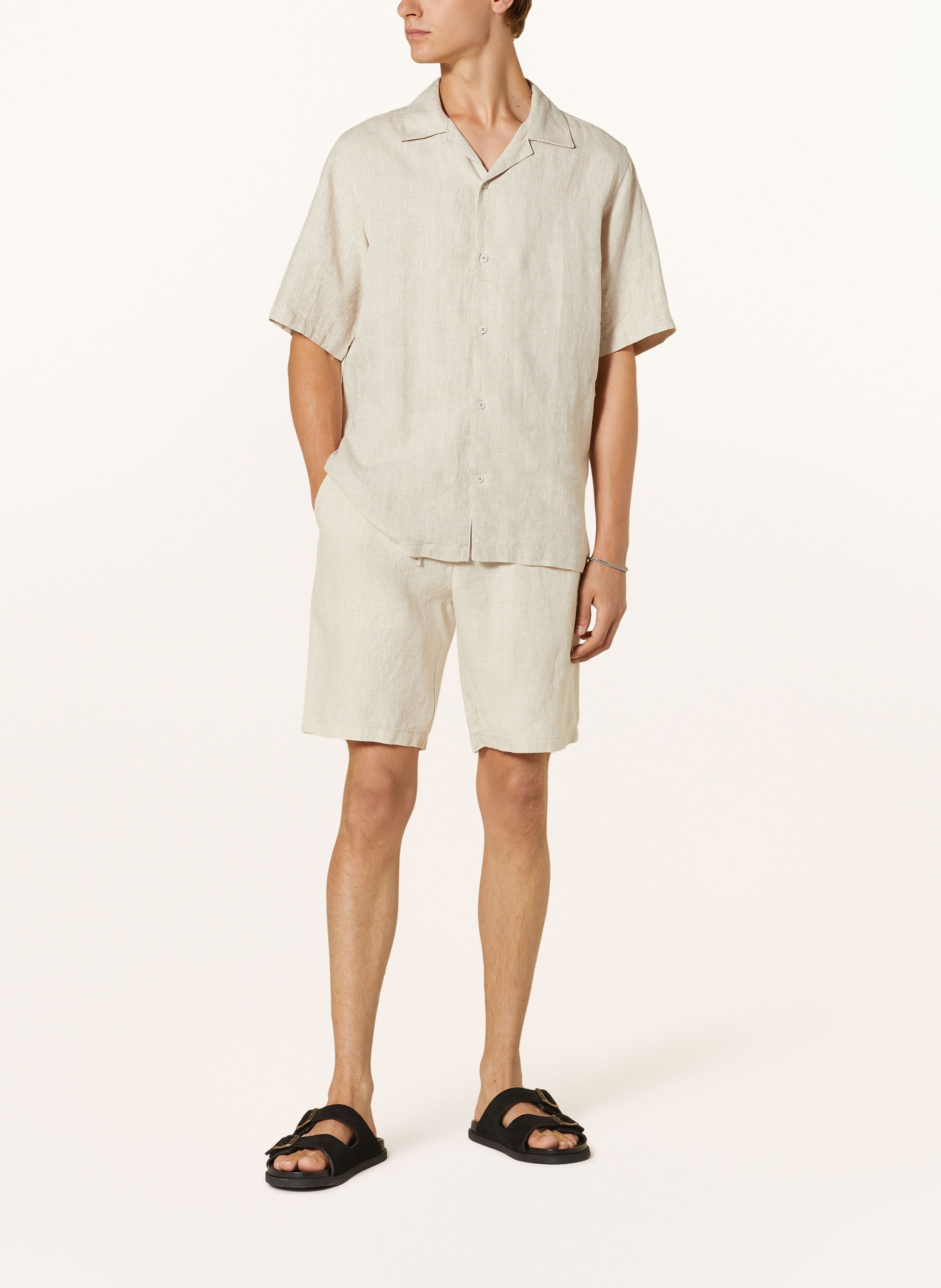 NN.07 Linen shorts SEB, Color: BEIGE (Image 2)
