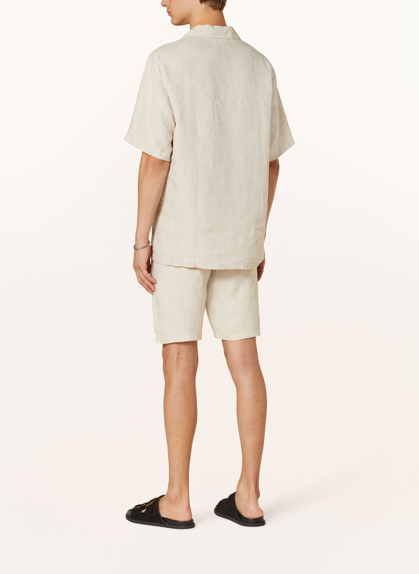 NN.07 Linen shorts SEB, Color: BEIGE (Image 3)