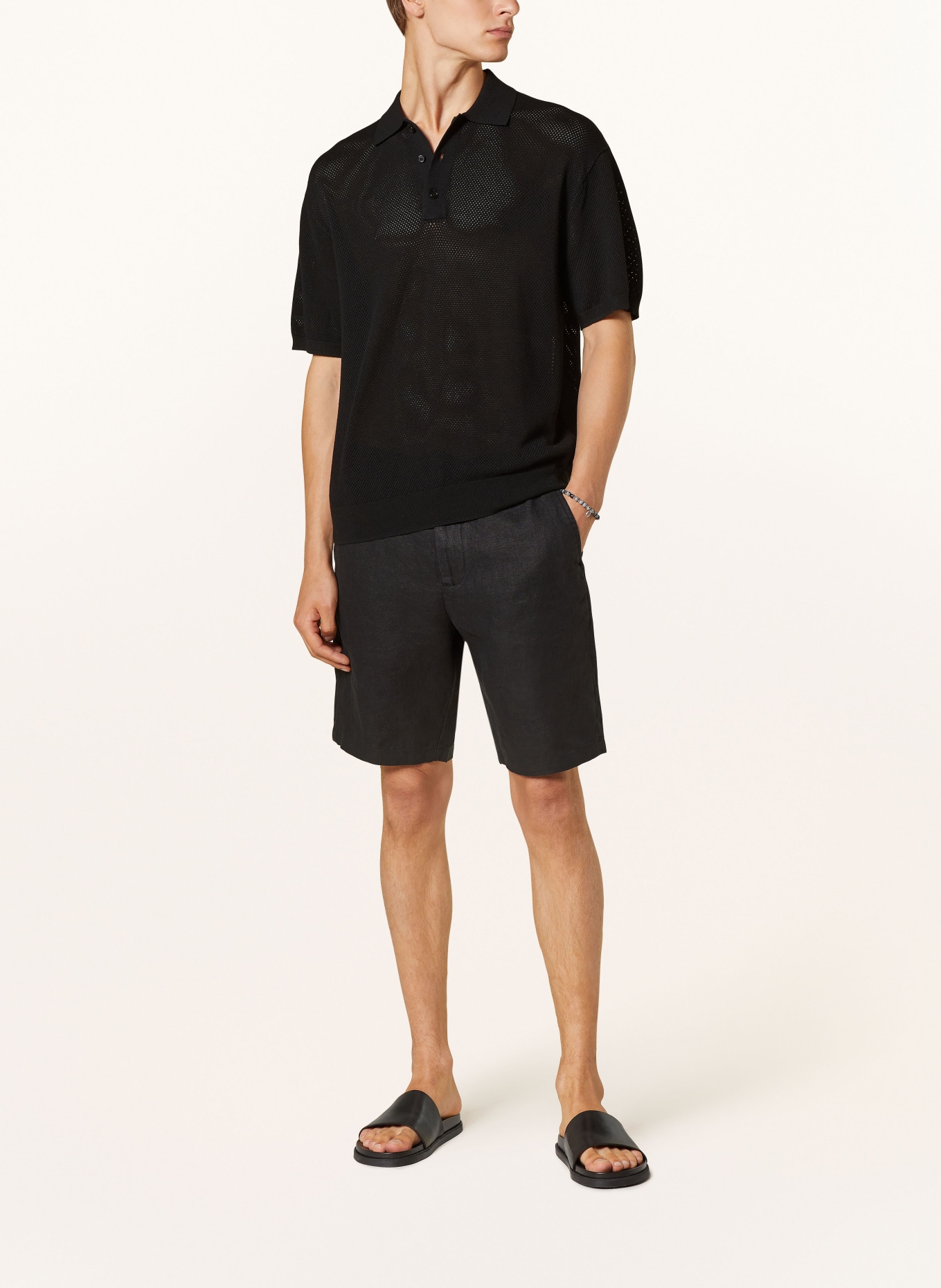 NN.07 Linen shorts SEB, Color: BLACK (Image 2)