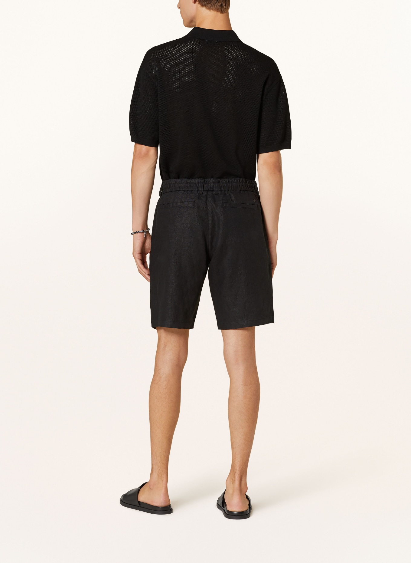 NN.07 Linen shorts SEB, Color: BLACK (Image 3)
